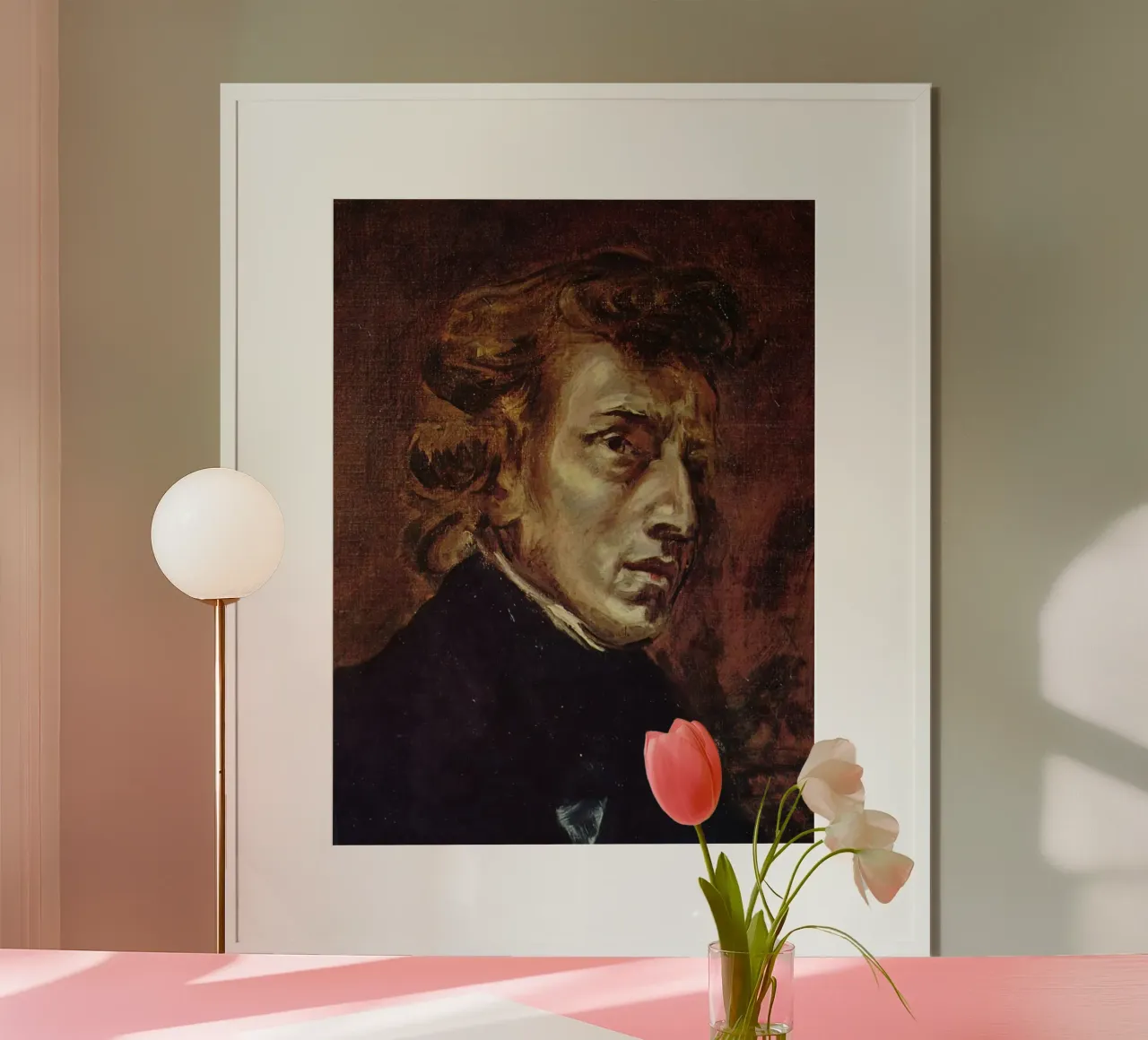 Il ritratto di Frédéric Chopin poster con telaio in plastica da Timeless Artworks