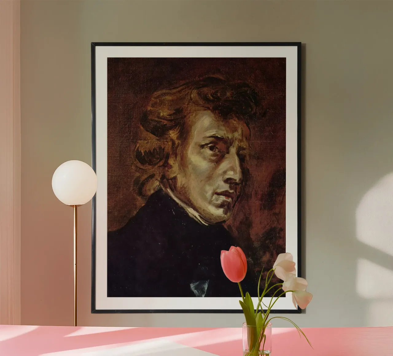 Il ritratto di Frédéric Chopin poster con telaio in plastica da Timeless Artworks