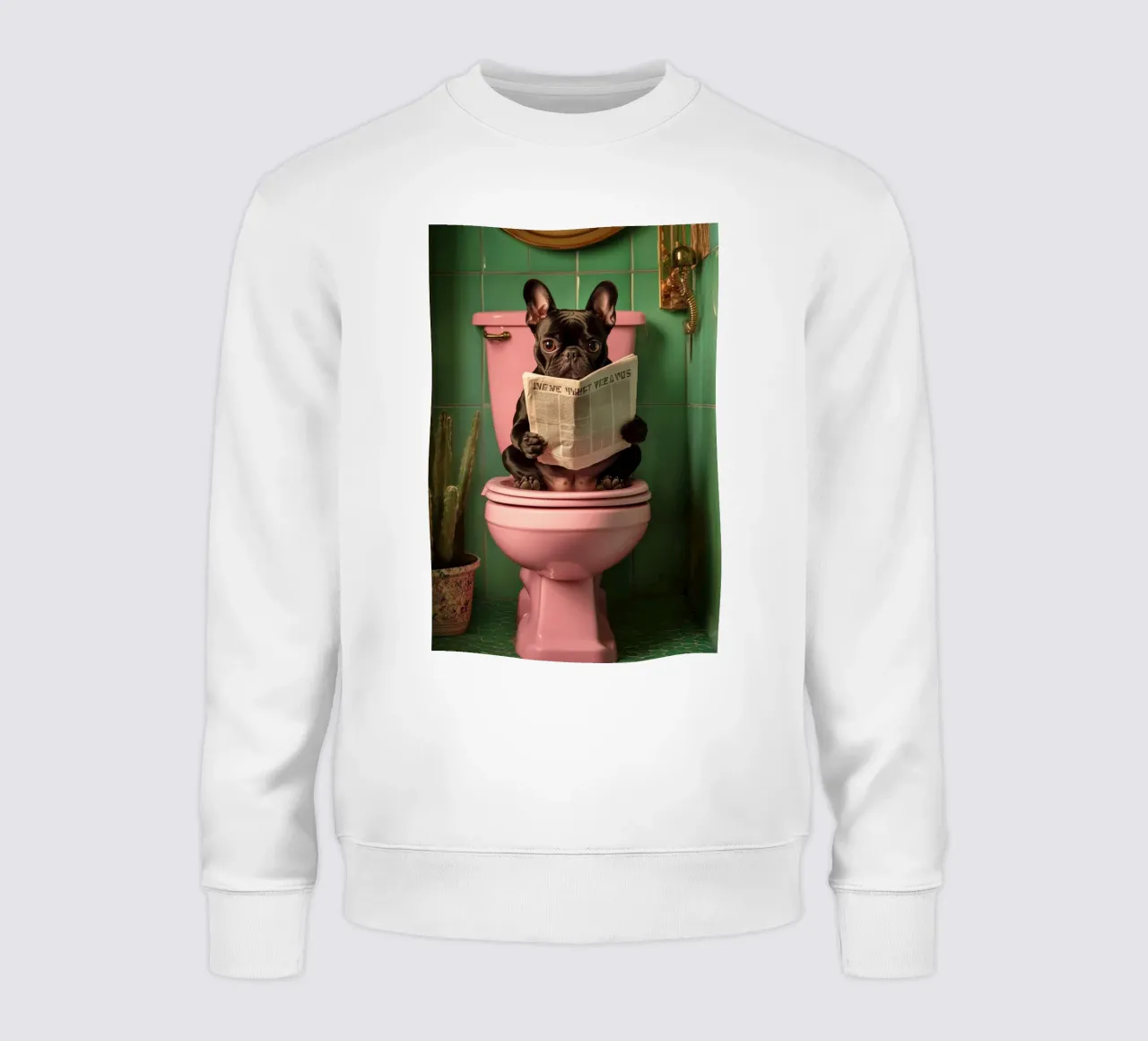 Frenchie liest Zeitung felpa da NORDLICHT DESIGNS