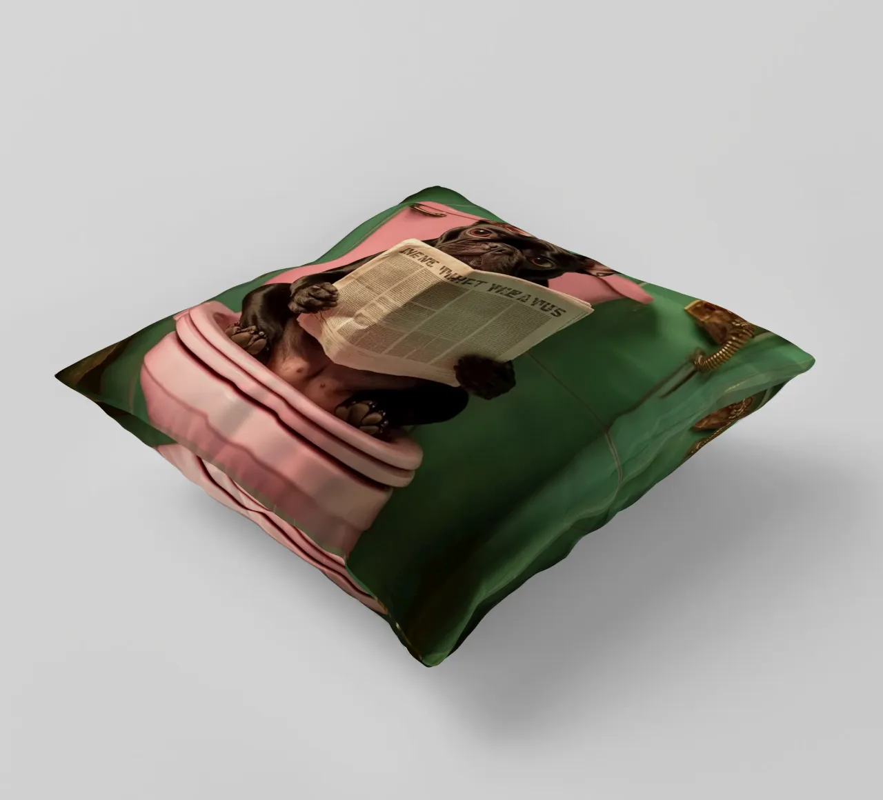 Frenchie liest Zeitung cuscino da NORDLICHT DESIGNS
