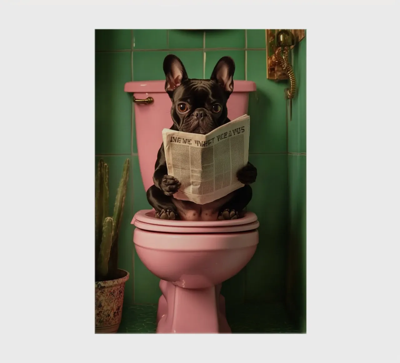 Frenchie liest Zeitung carnet de notes de NORDLICHT DESIGNS