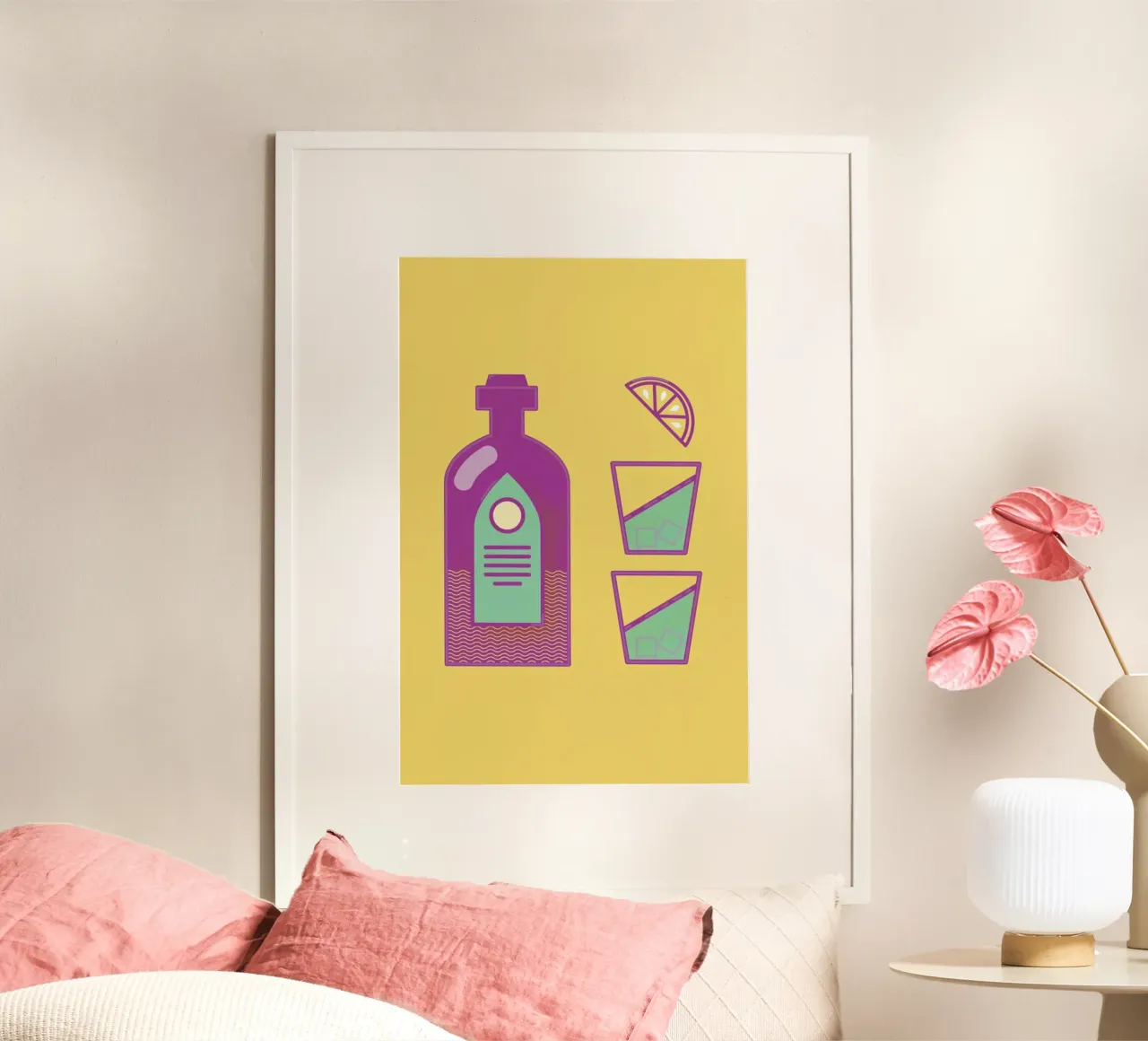 Sternschanze - Drinks poster con telaio in legno da Bureau Bald GmbH