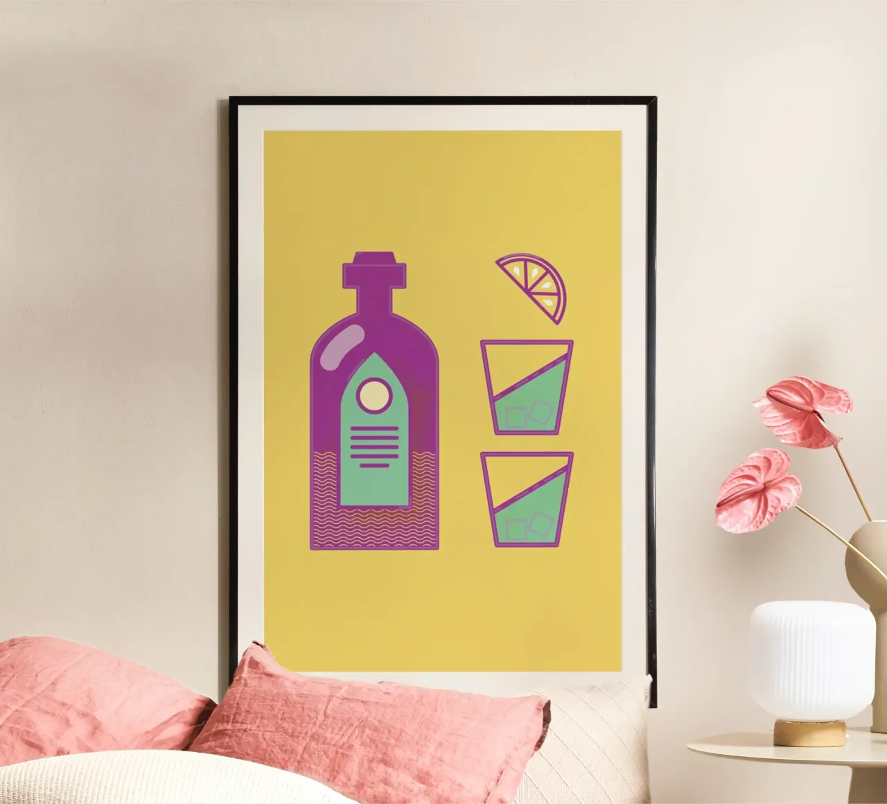 Sternschanze - Drinks poster con telaio in legno da Bureau Bald GmbH