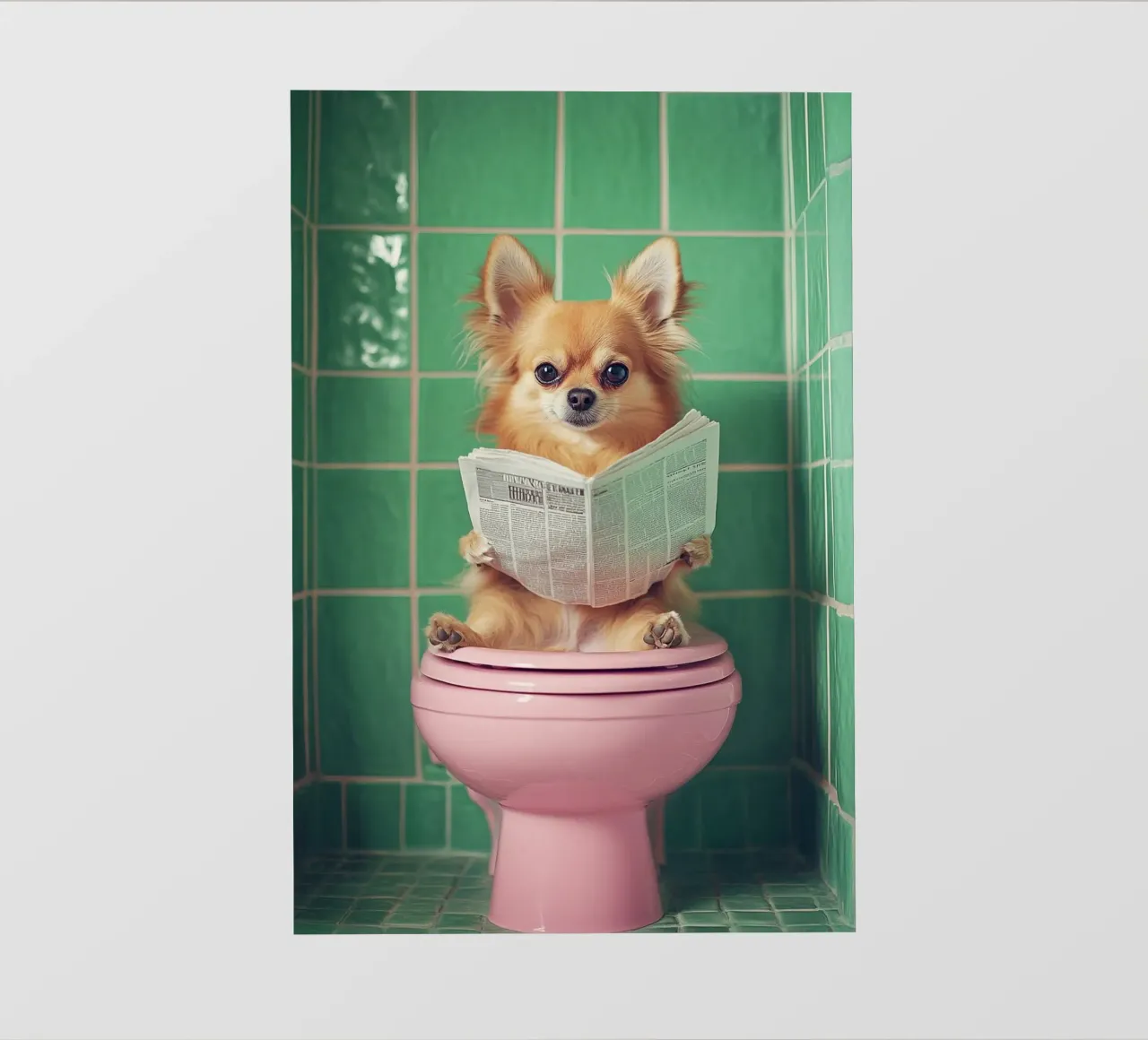 Chihuahua liest Zeitung telo in pvc da NORDLICHT DESIGNS