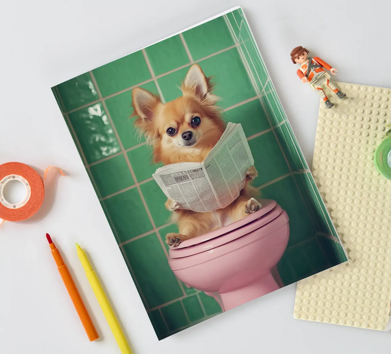Chihuahua liest Zeitung notebook by NORDLICHT DESIGNS