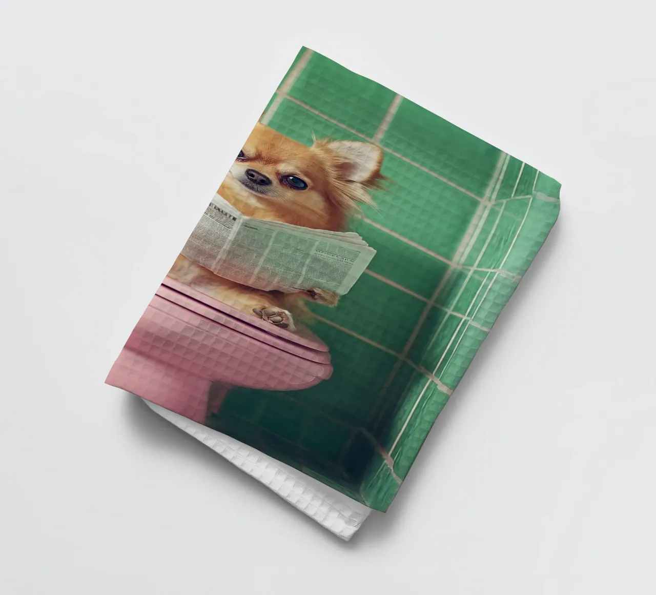 Chihuahua liest Zeitung canovaccio da cucina da NORDLICHT DESIGNS