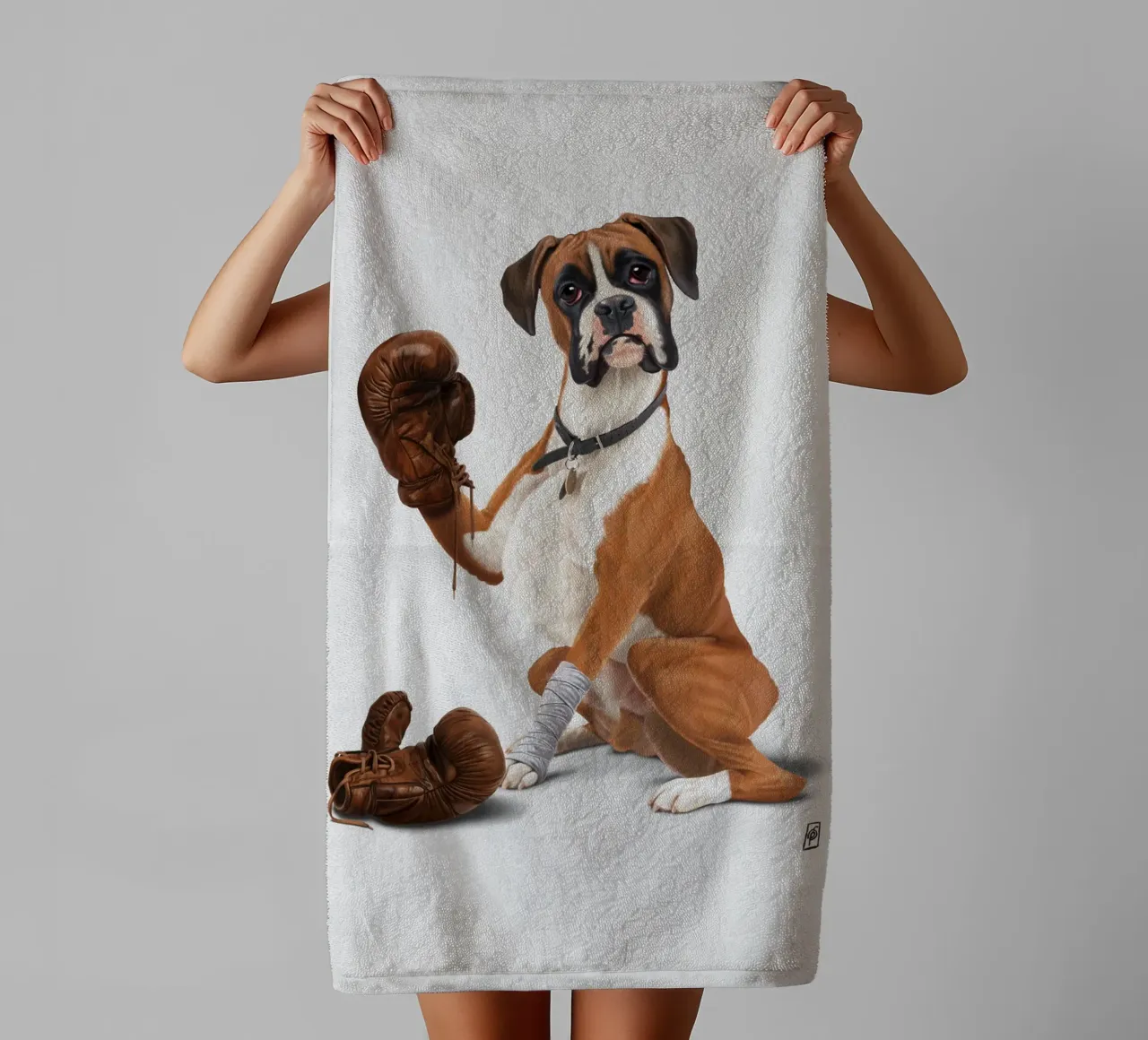 The Boxer (Wordless) asciugamano da bagno da Rob Art | Illustration