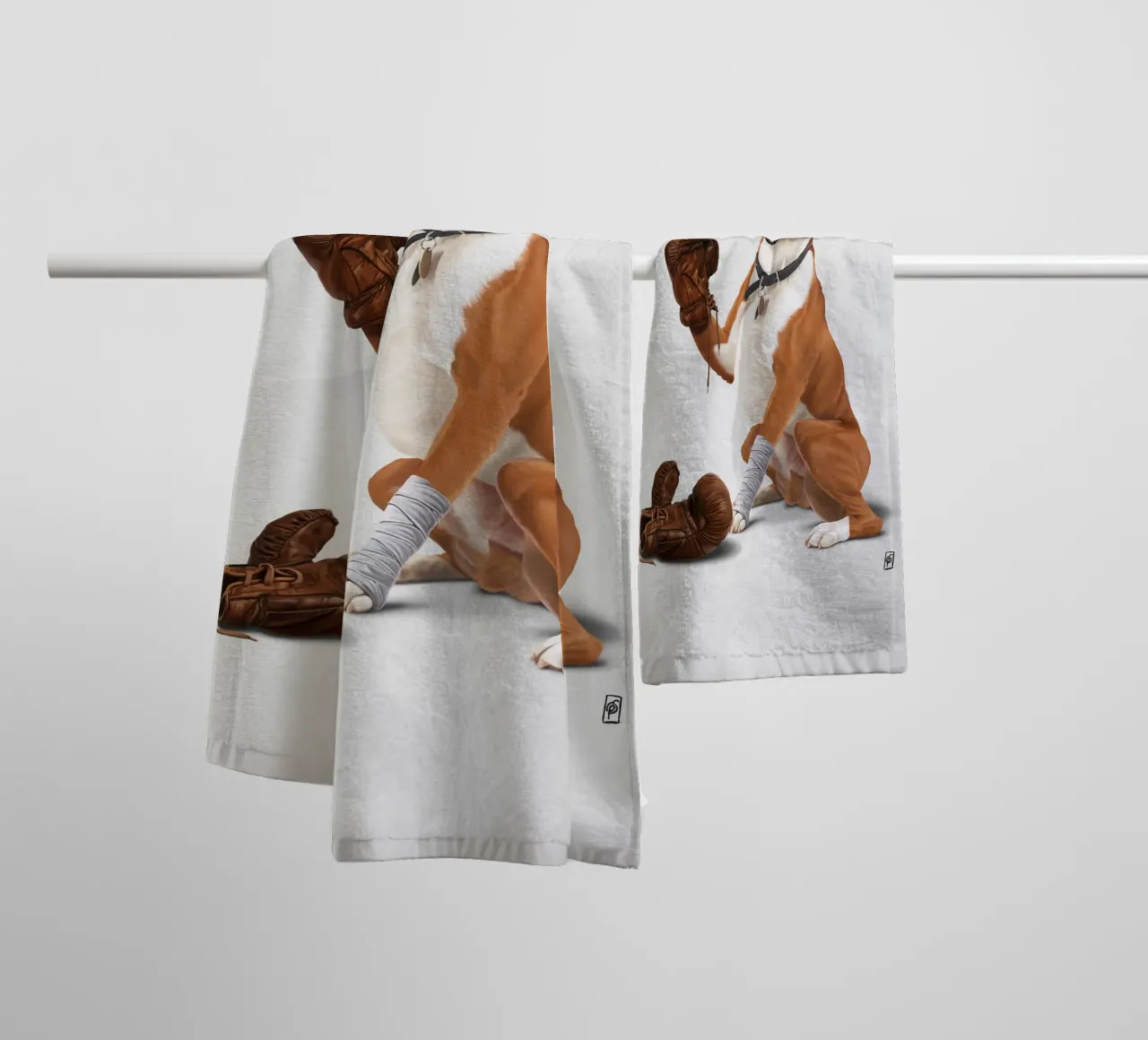 The Boxer (Wordless) asciugamano da bagno da Rob Art | Illustration