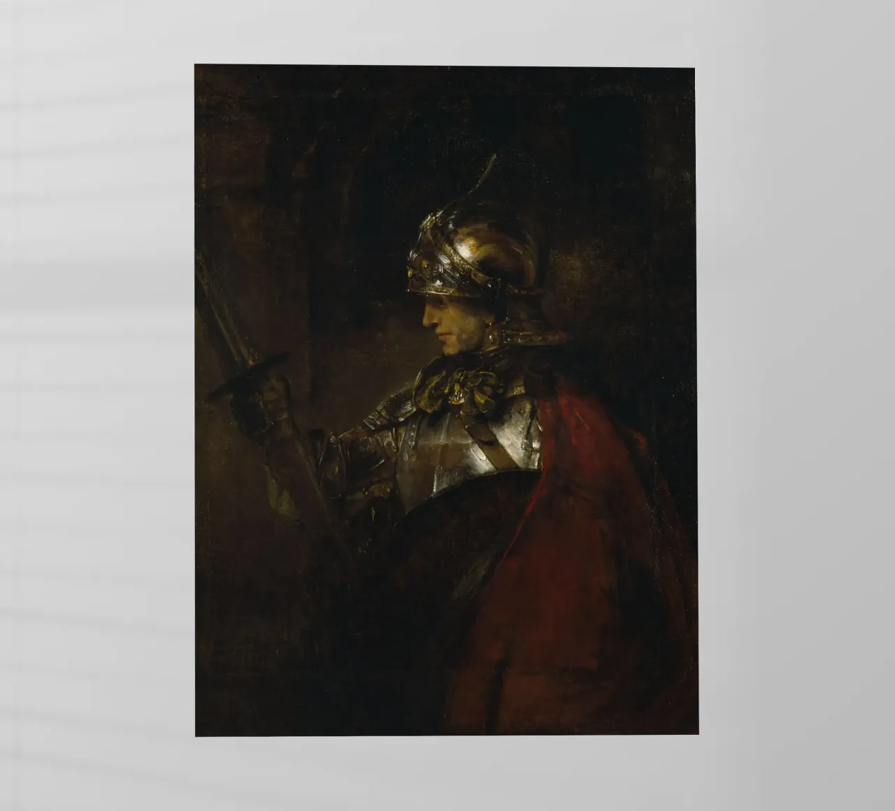 Rembrandt - Uomo in armatura pellicola backlit da Timeless Artworks