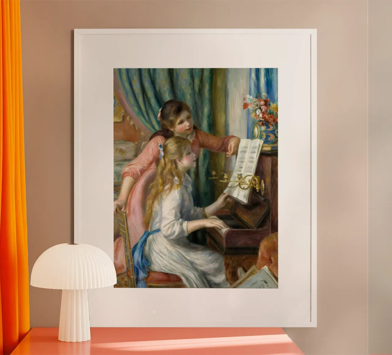 Pierre-Auguste Renoir - Due ragazze al pianoforte poster da Timeless Artworks