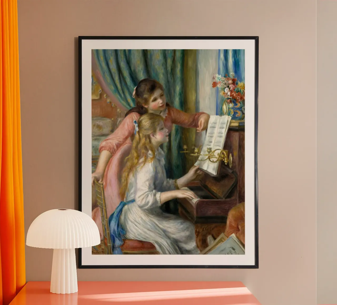 Pierre-Auguste Renoir - Due ragazze al pianoforte poster da Timeless Artworks