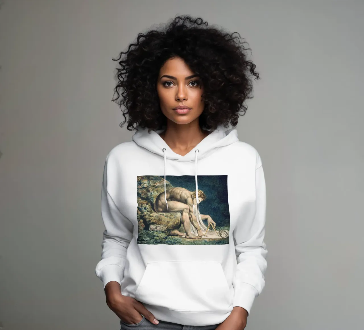 William Blake - Newton felpa con cappuccio da Timeless Artworks