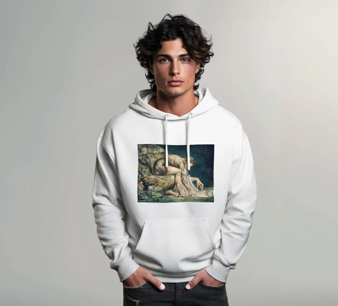 William Blake - Newton felpa con cappuccio da Timeless Artworks