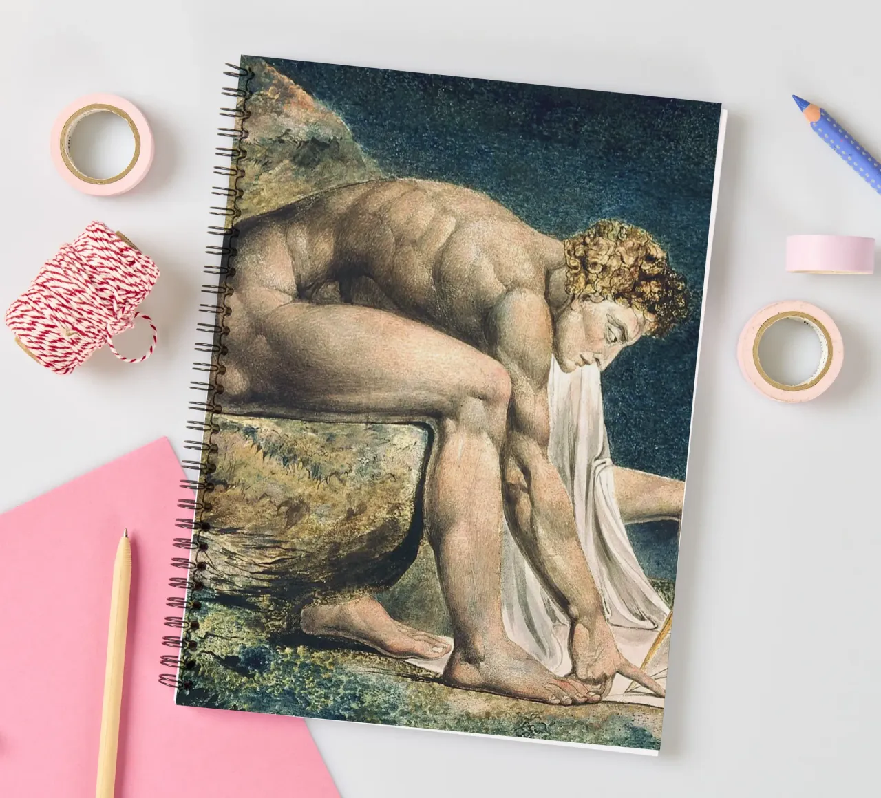 William Blake - Newton spiral notebook by Timeless Artworks