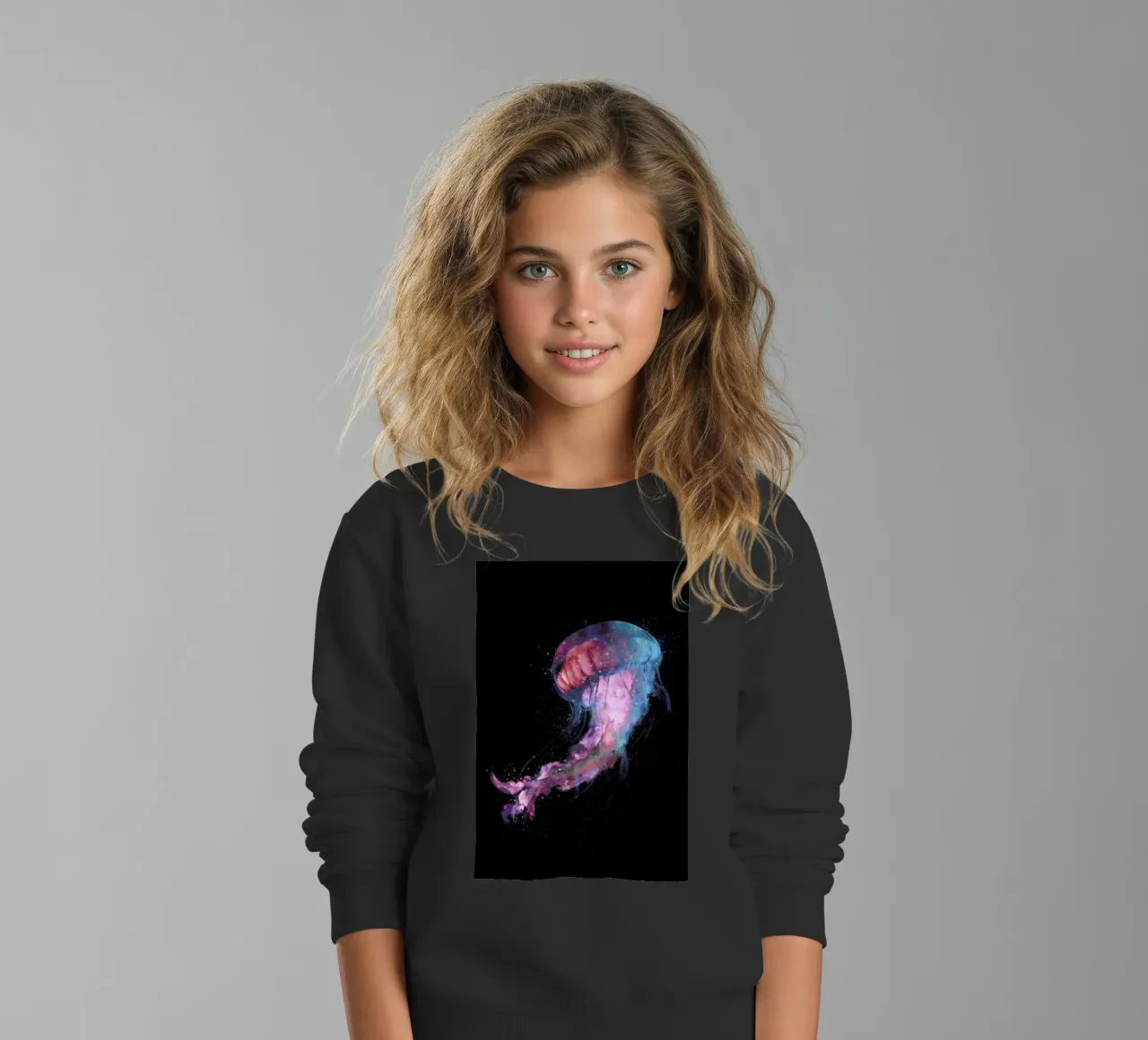 Space Jelly kids sweatshirt by Dániel Taylor