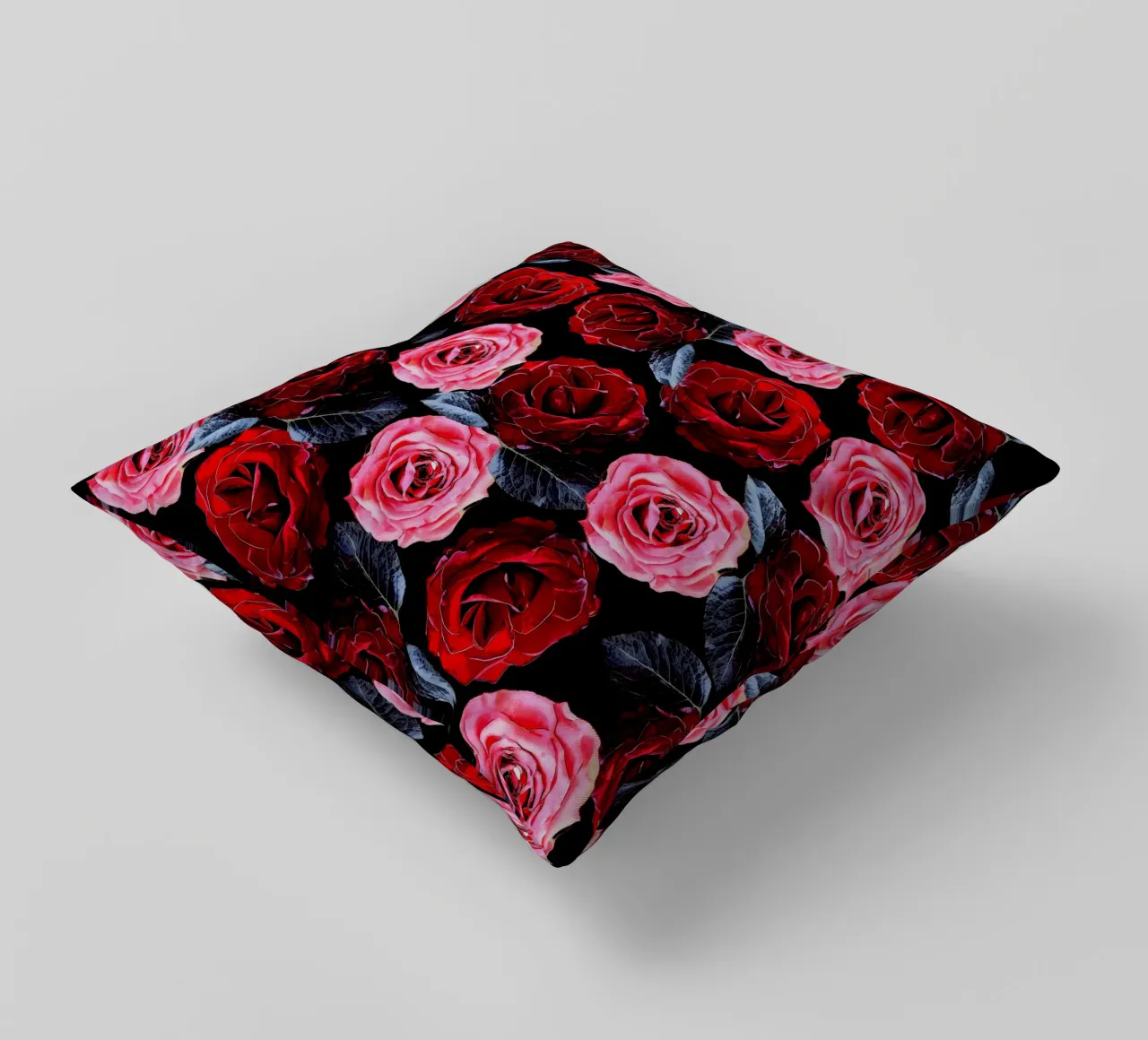 rote und rosa Rosen Muster Kissen von berwies design