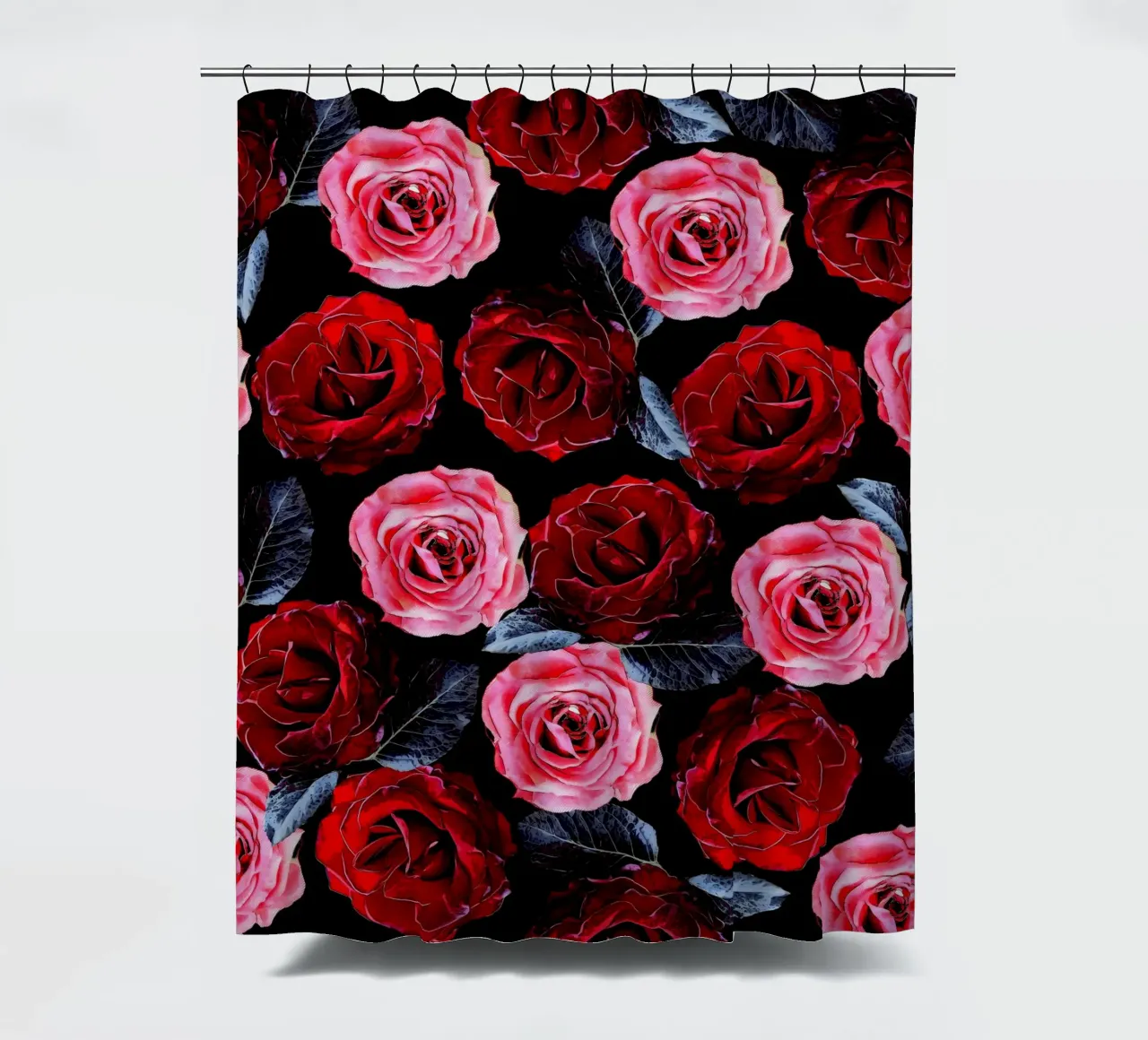 rote und rosa Rosen Muster Duschvorhang von berwies design