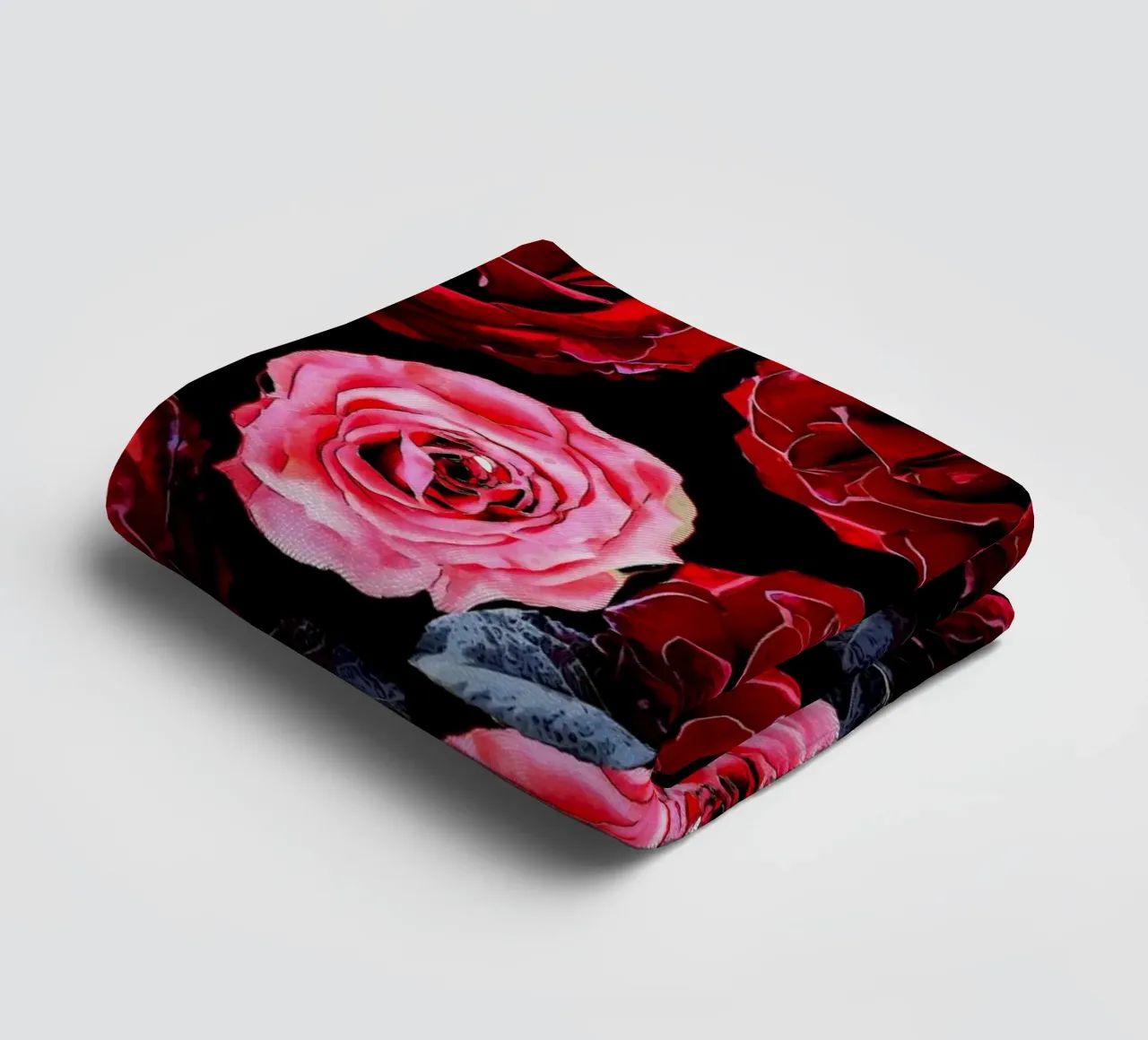 red and pink roses pattern towel by berwies design