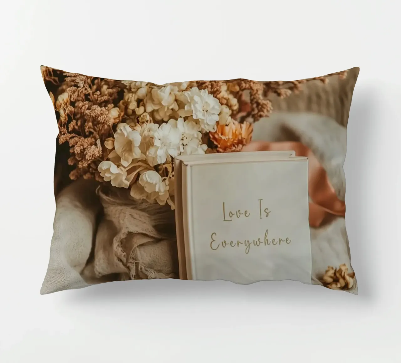 „Love is everywhere“ Boho Romantik decorative cushion by Carinaprint