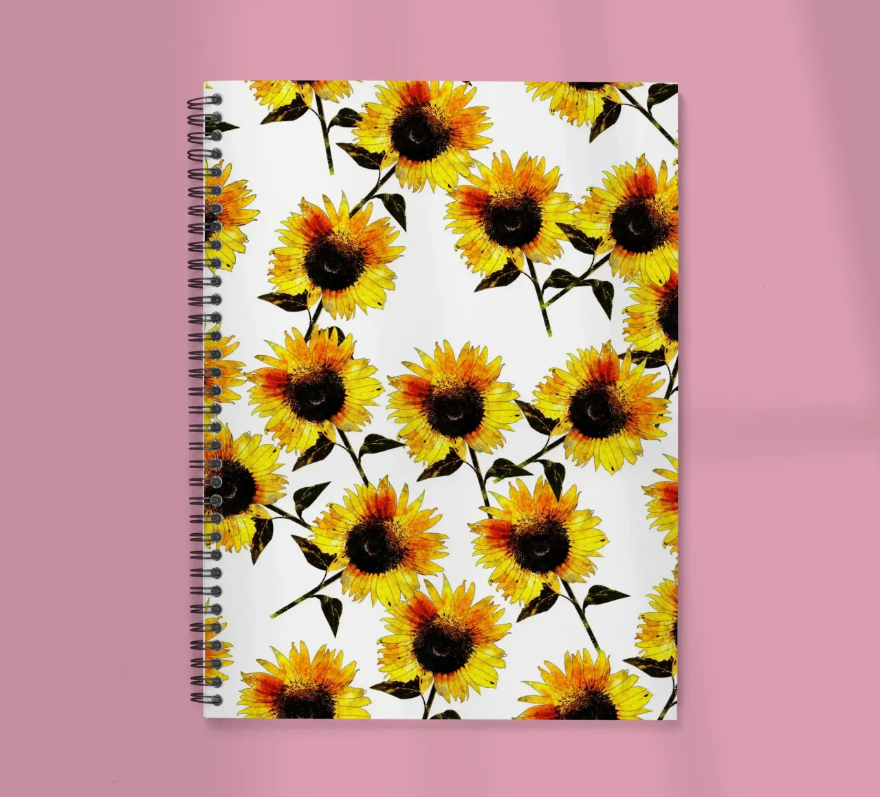 Sun Flowers Pattern spiral notebook by berwies design