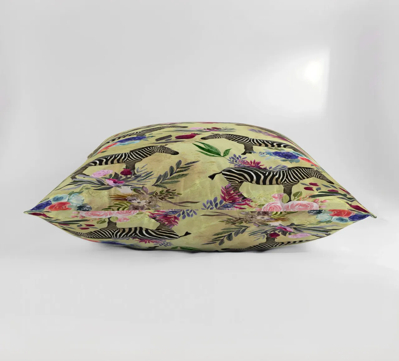 zebra and floral pattern decorative cushion by berwies design