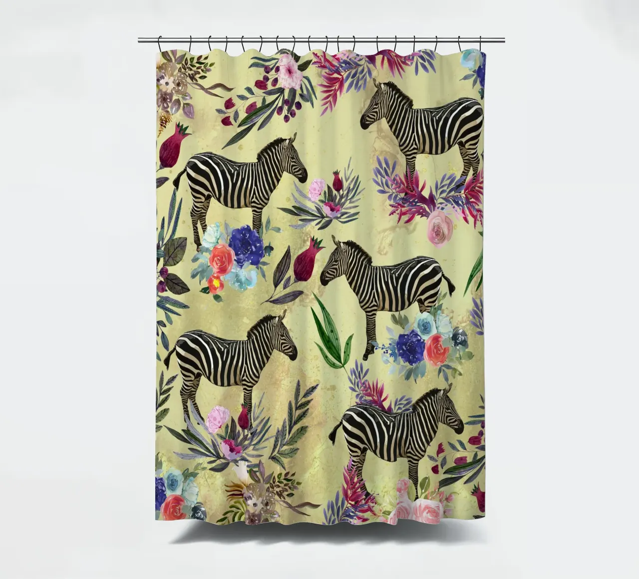 motif zébré et floral rideau de douche de berwies design