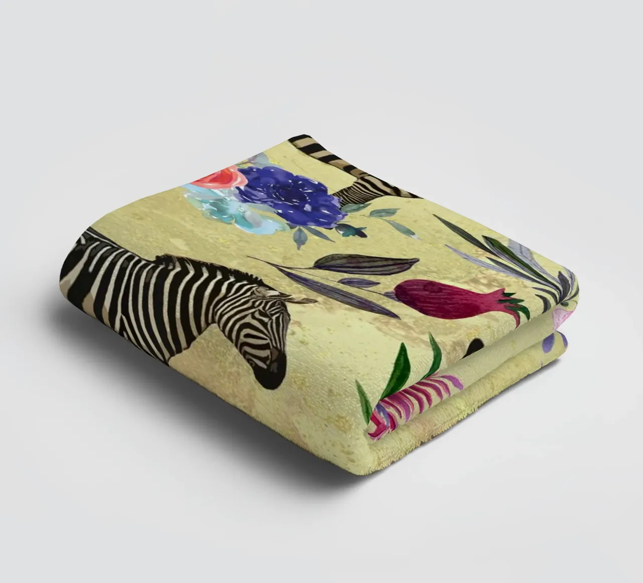 zebra and floral pattern towel by berwies design