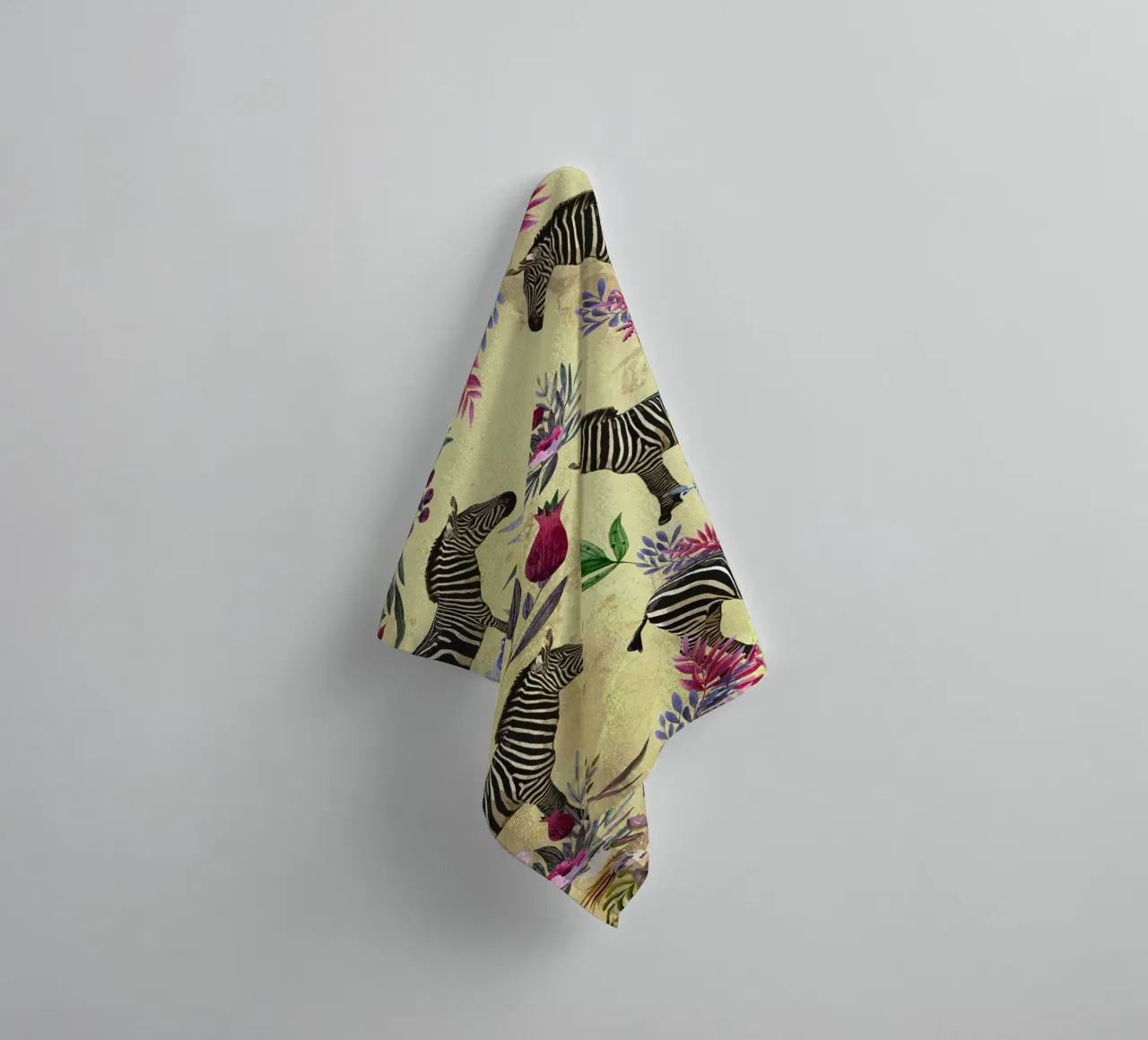 zebra and floral pattern towel by berwies design