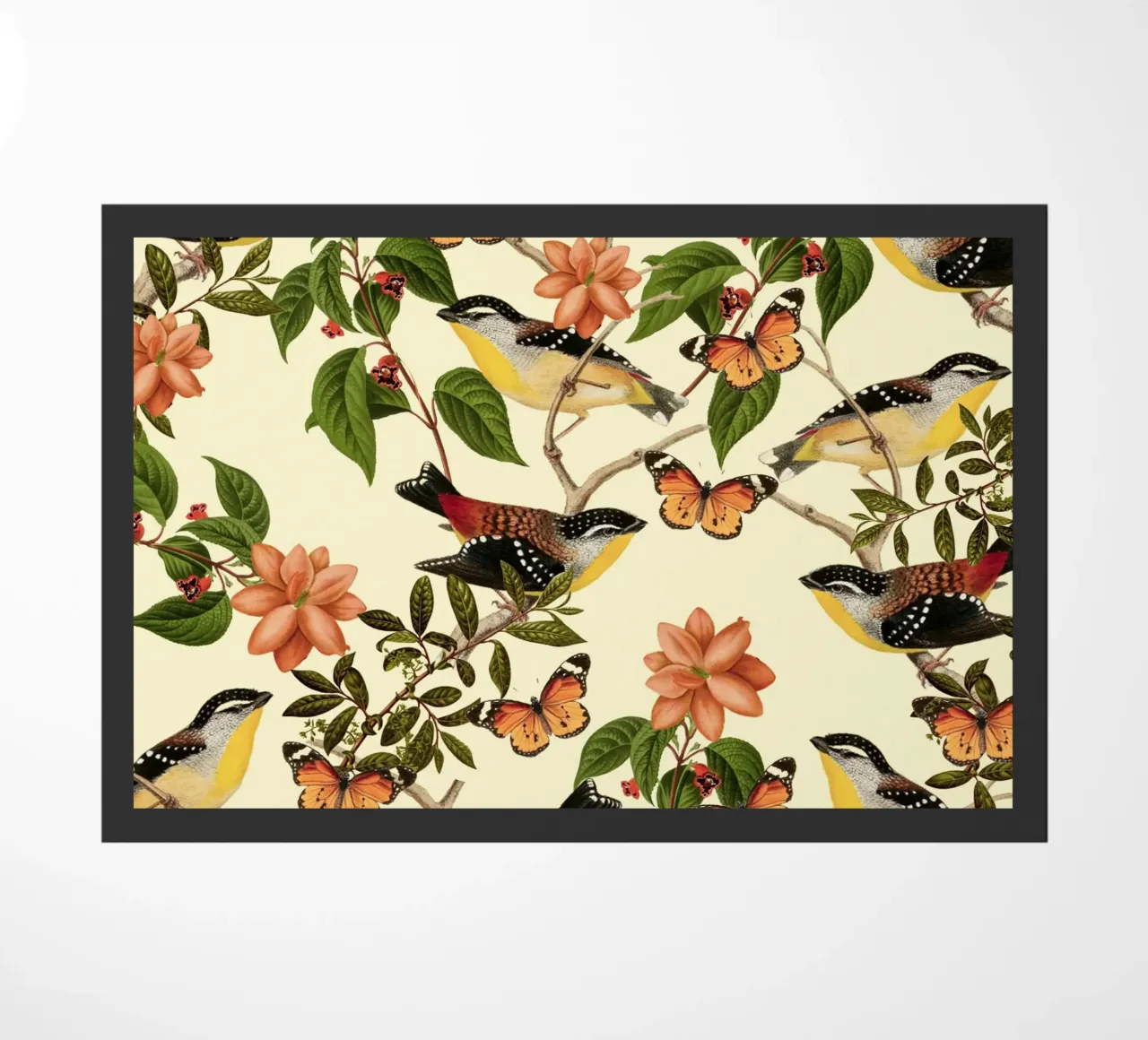 Uccelli e farfalle botanici zerbino da berwies design
