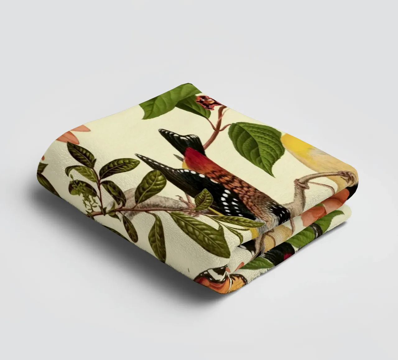 Uccelli e farfalle botanici asciugamano da bagno da berwies design
