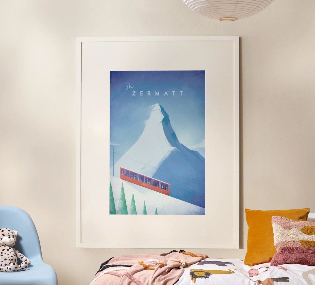 Zermatt Poster mit Kunststoffrahmen von Henry Rivers
