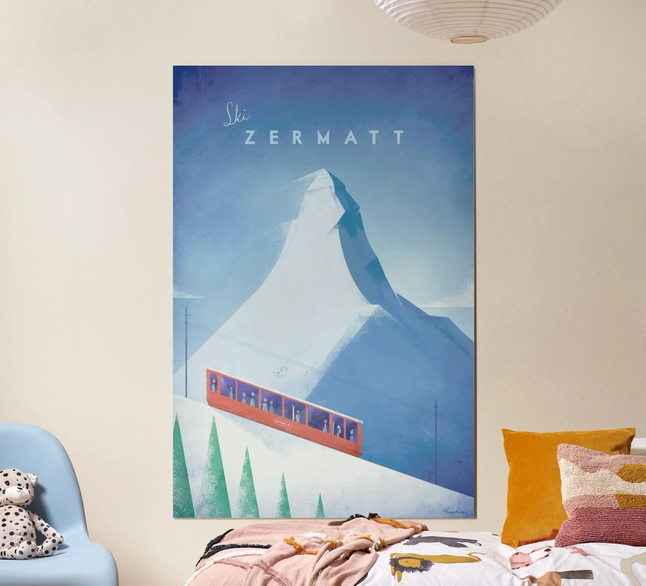 Zermatt Poster mit Kunststoffrahmen von Henry Rivers