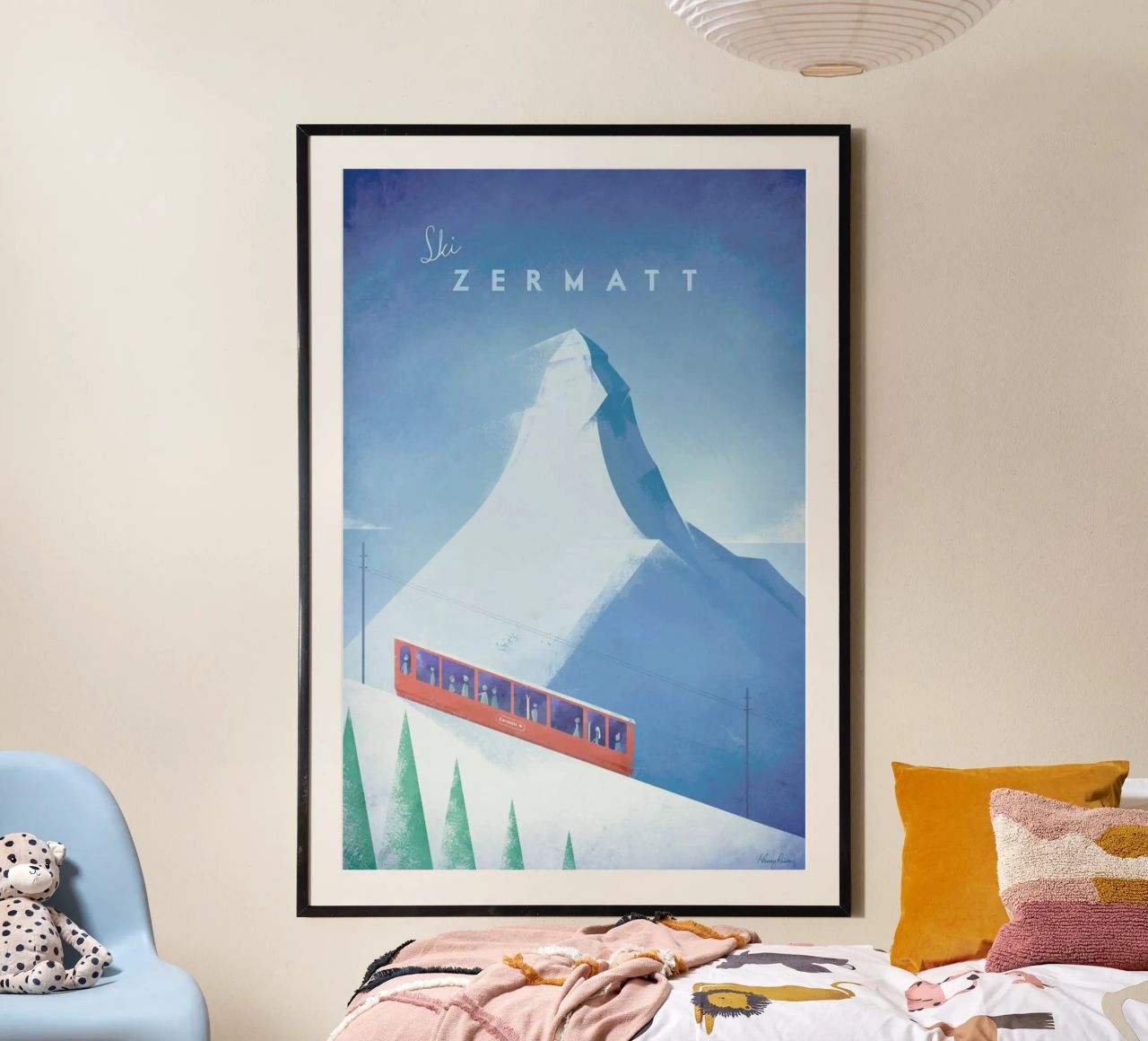 Zermatt Poster mit Kunststoffrahmen von Henry Rivers
