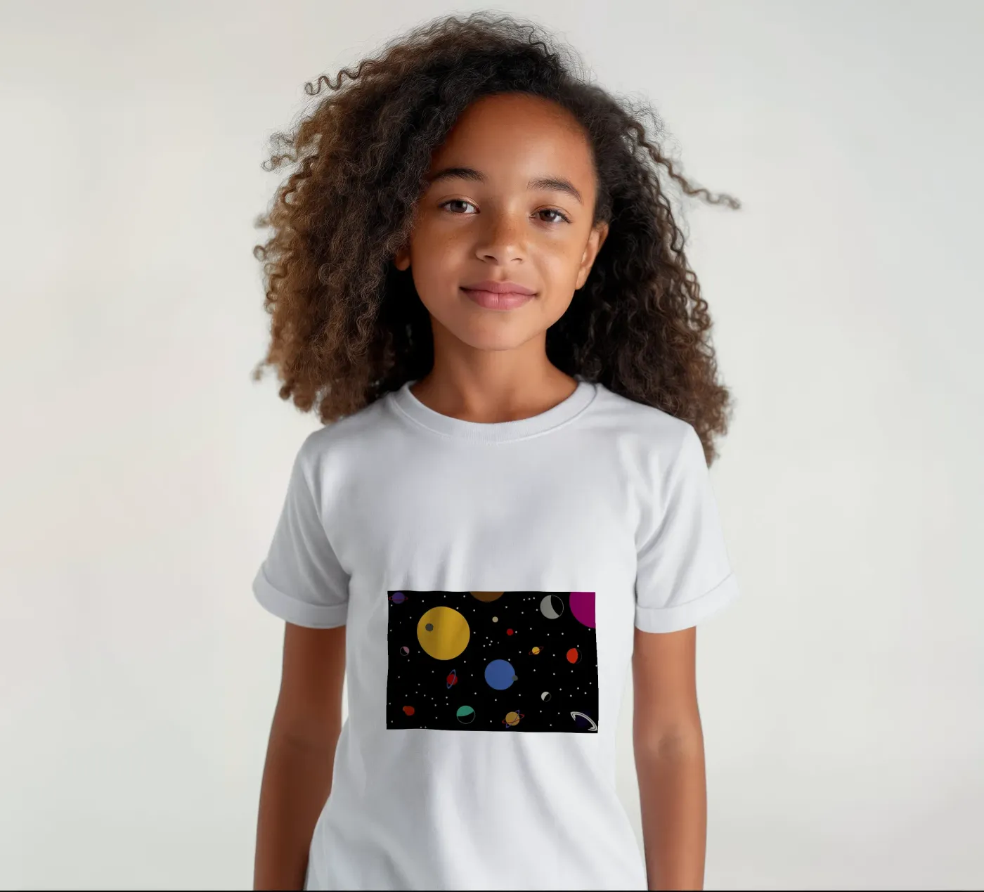 Outer Space kinder t-shirt van Rosi Feist