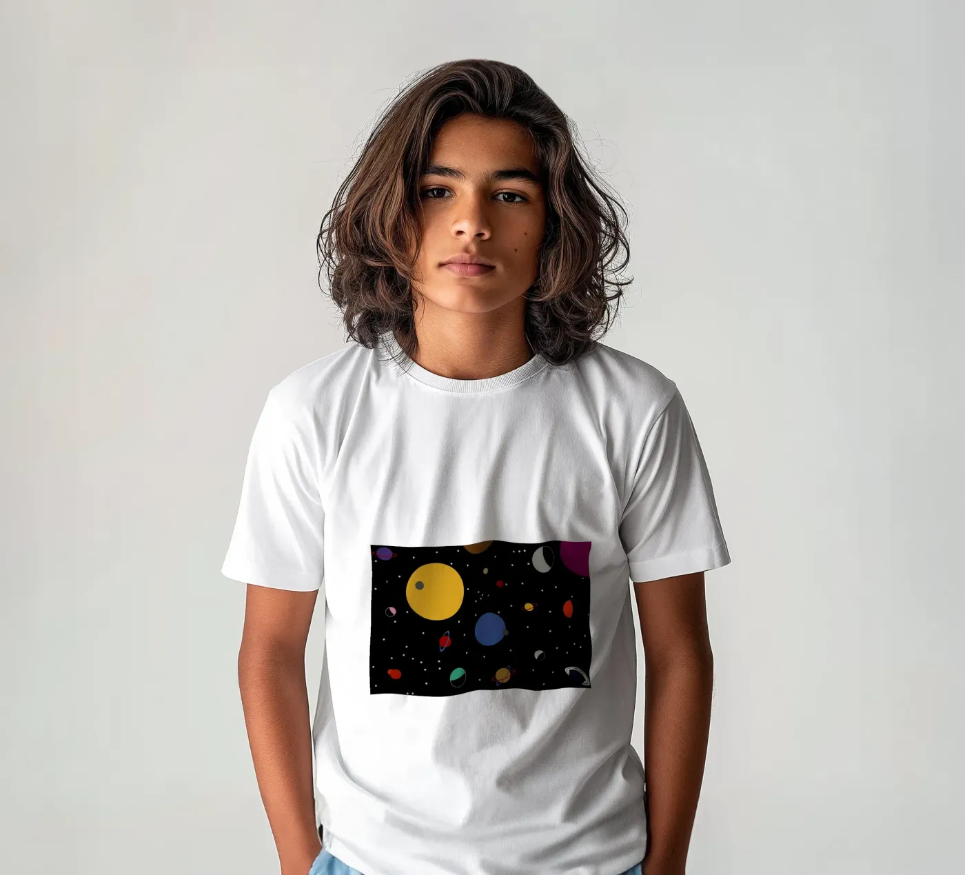 Outer Space kinder t-shirt van Rosi Feist