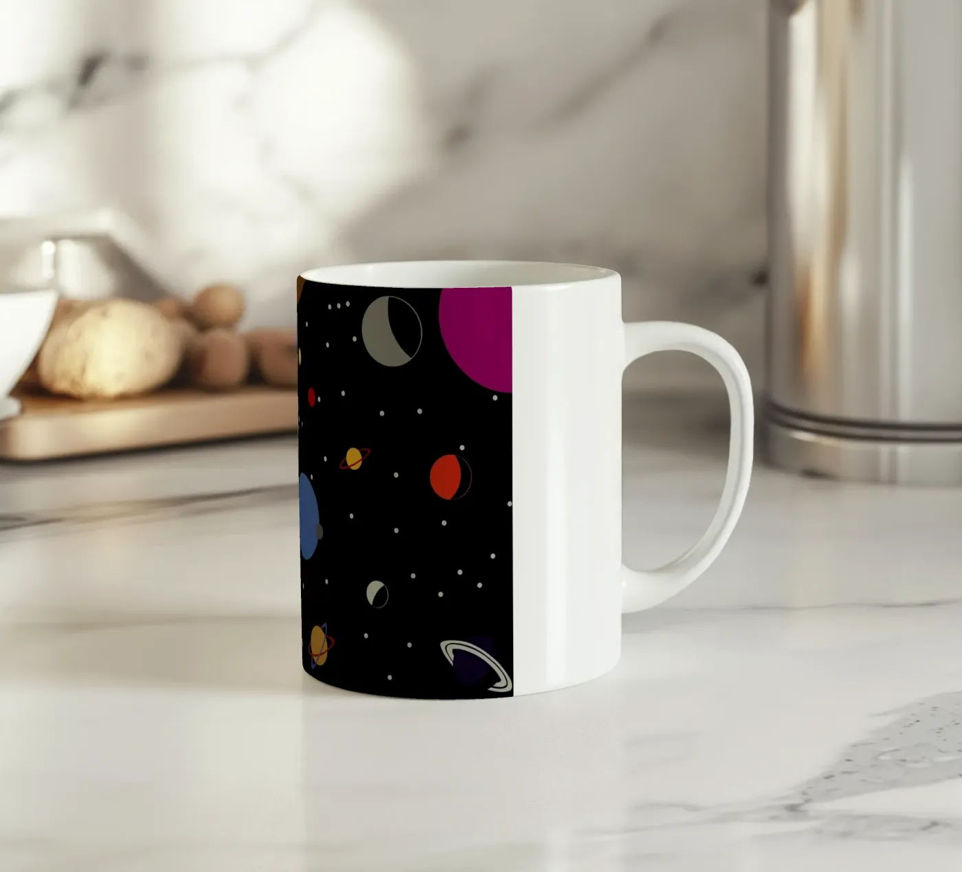 Outer Space ceramic mug by Rosi Feist