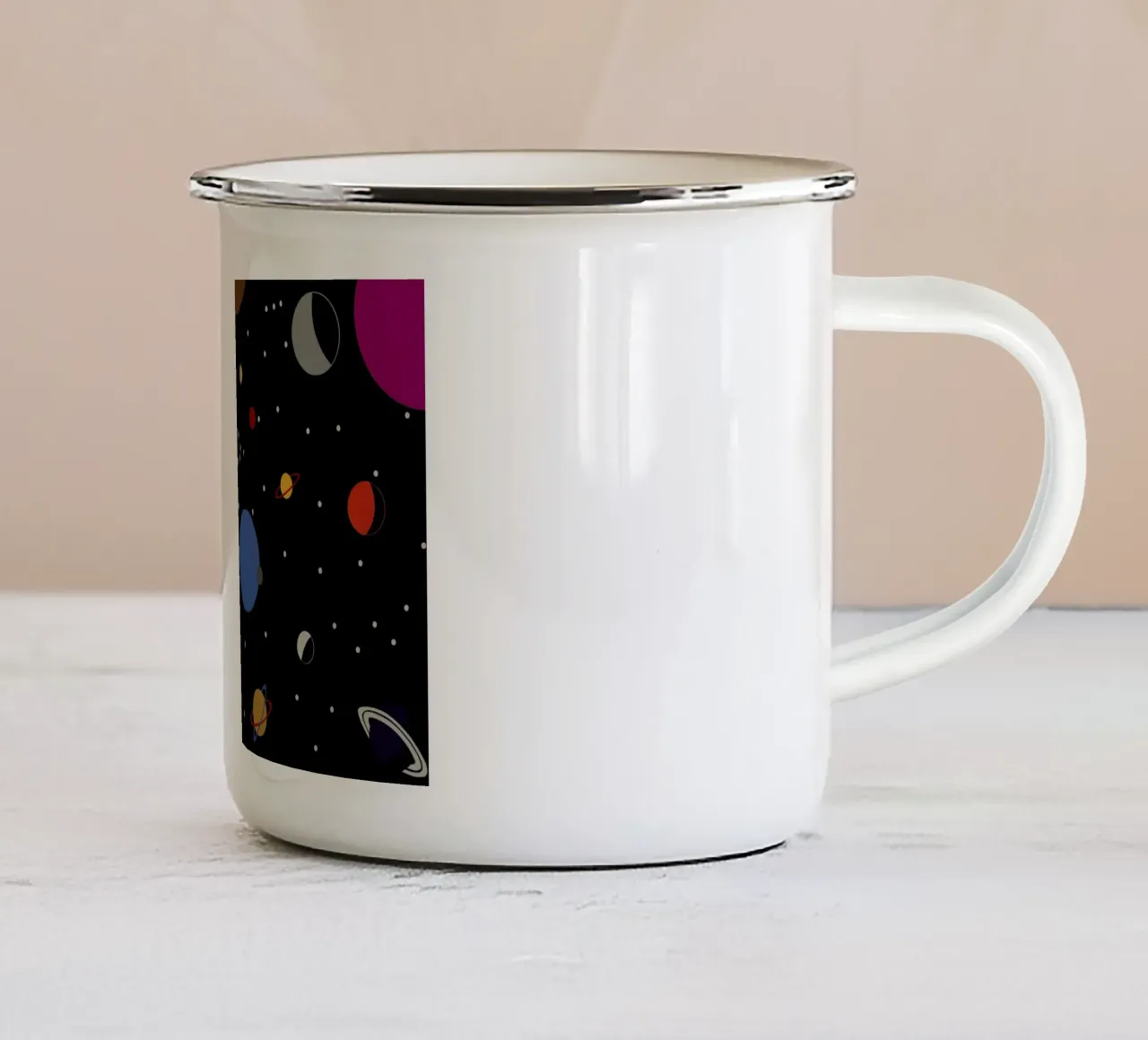 Outer Space tazza in smalto da Rosi Feist