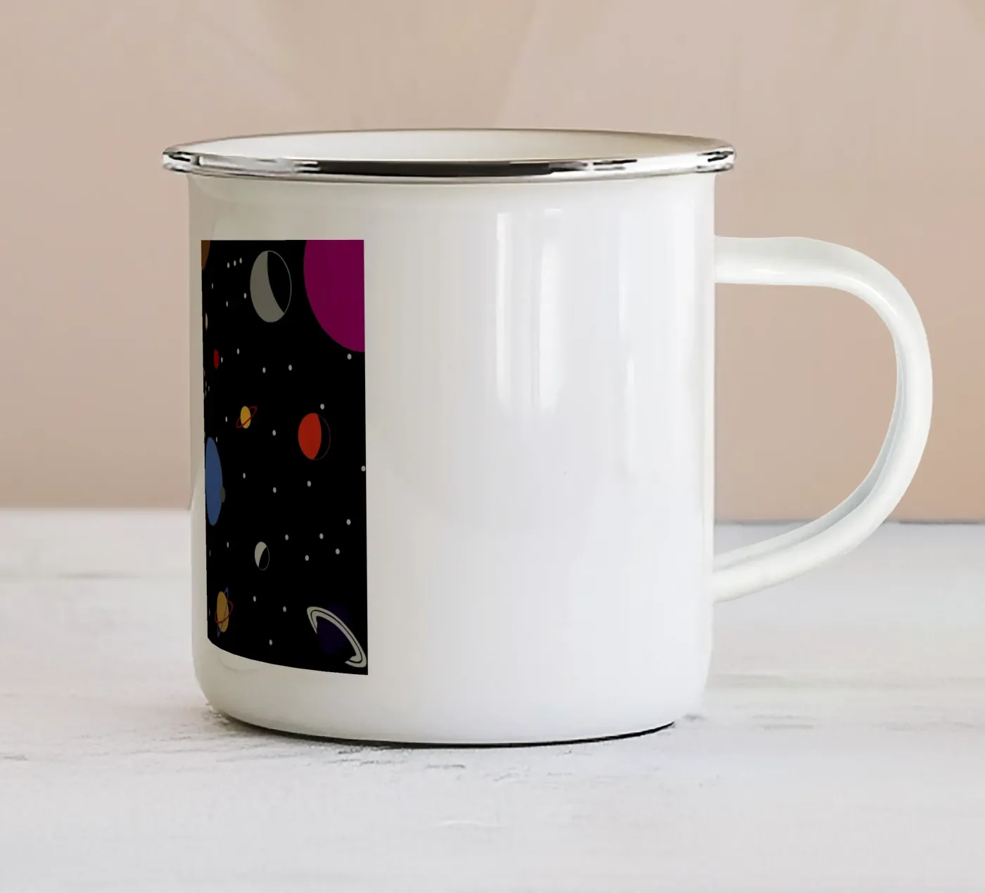 Outer Space enamel mug by Rosi Feist