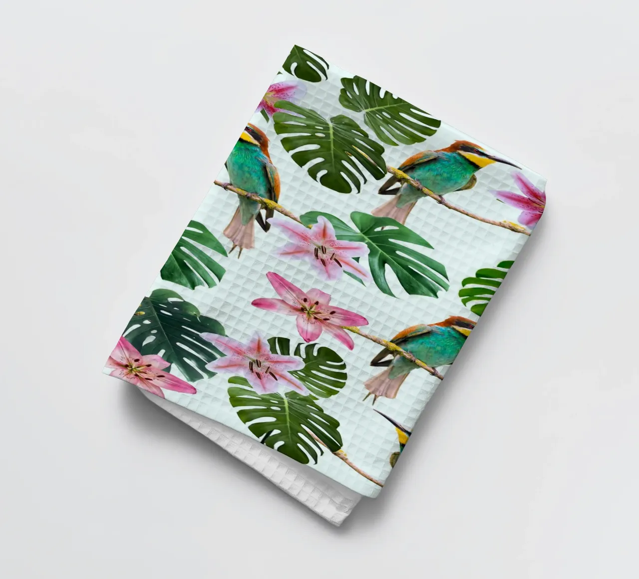 Uccelli e fiori canovaccio da cucina da berwies design