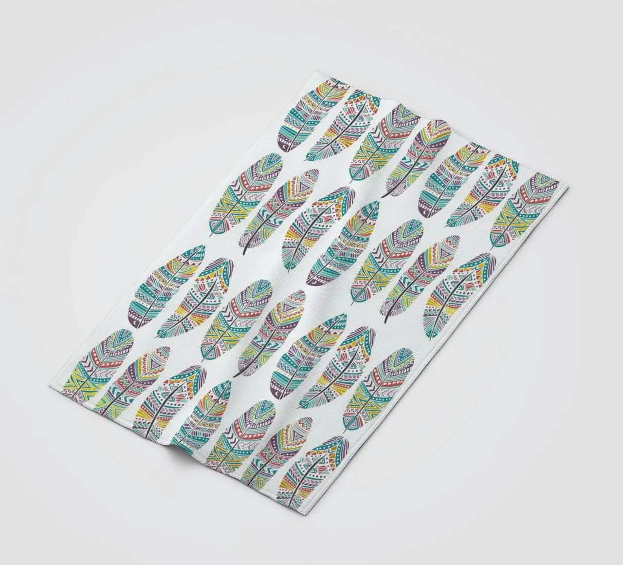 Feathers Pattern with Gold coperta in pile da Pom Graphic Design