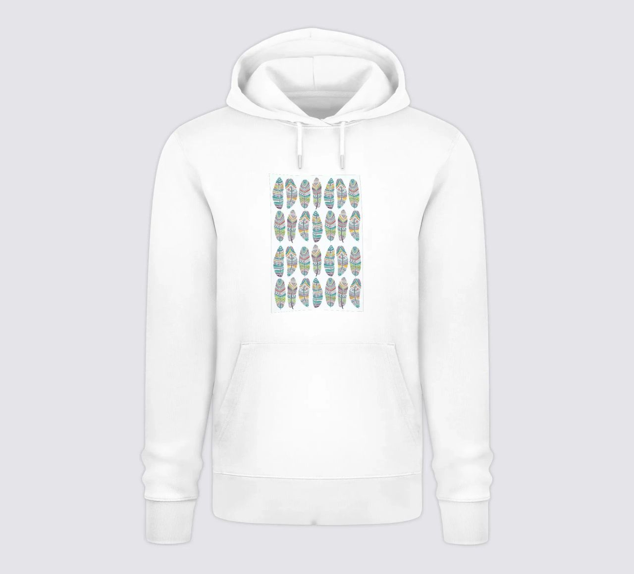 Feathers Pattern with Gold felpa con cappuccio da Pom Graphic Design