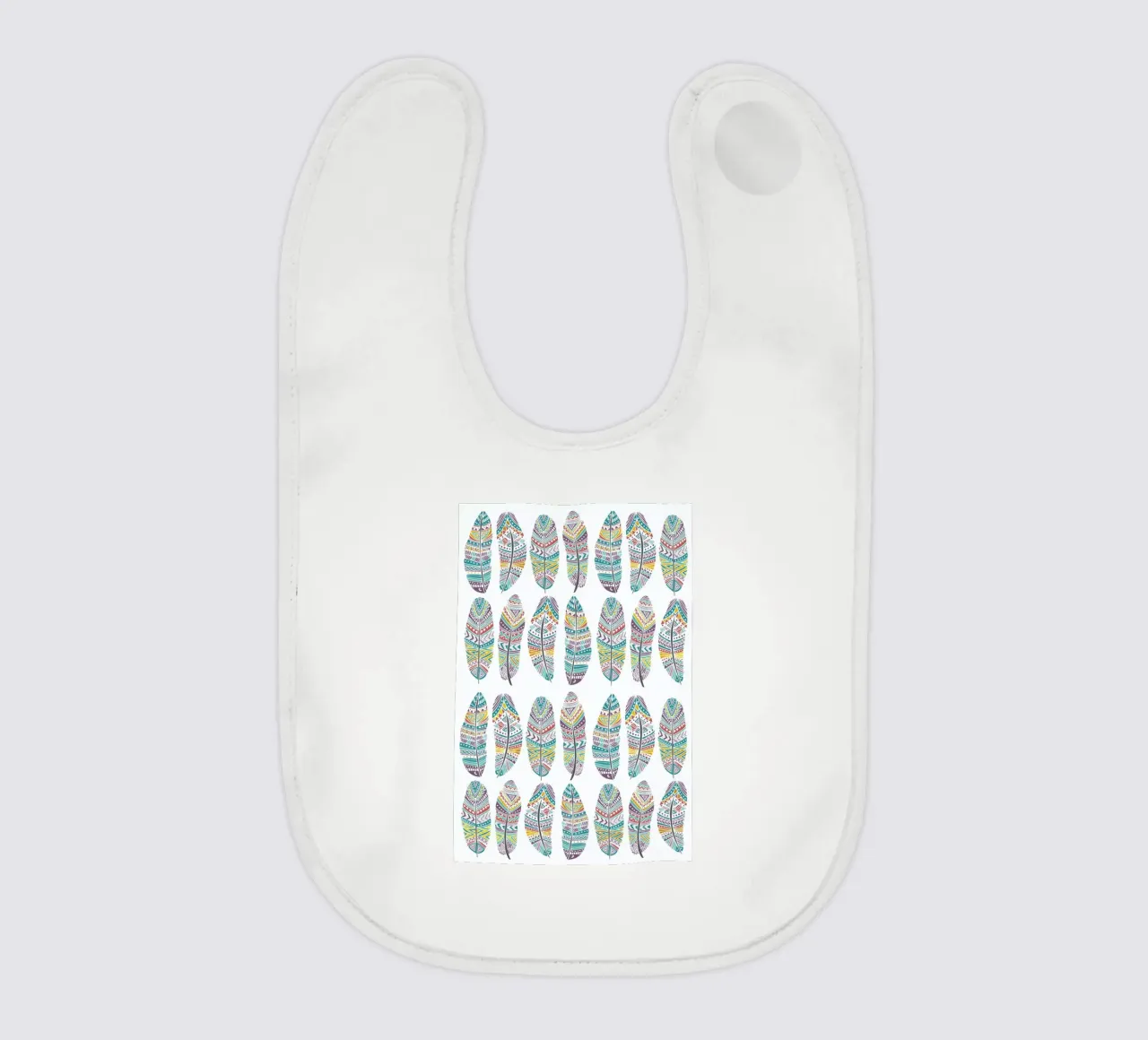 Feathers Pattern with Gold bavaglino da Pom Graphic Design