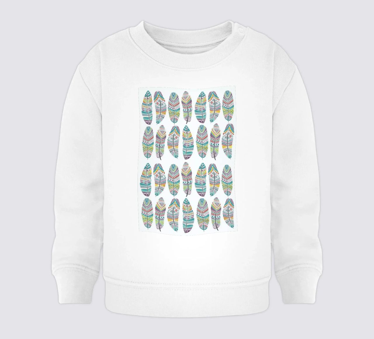 Feathers Pattern with Gold felpa neonato da Pom Graphic Design
