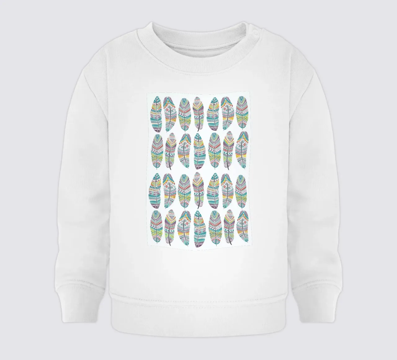 Feathers Pattern with Gold felpa neonato da Pom Graphic Design