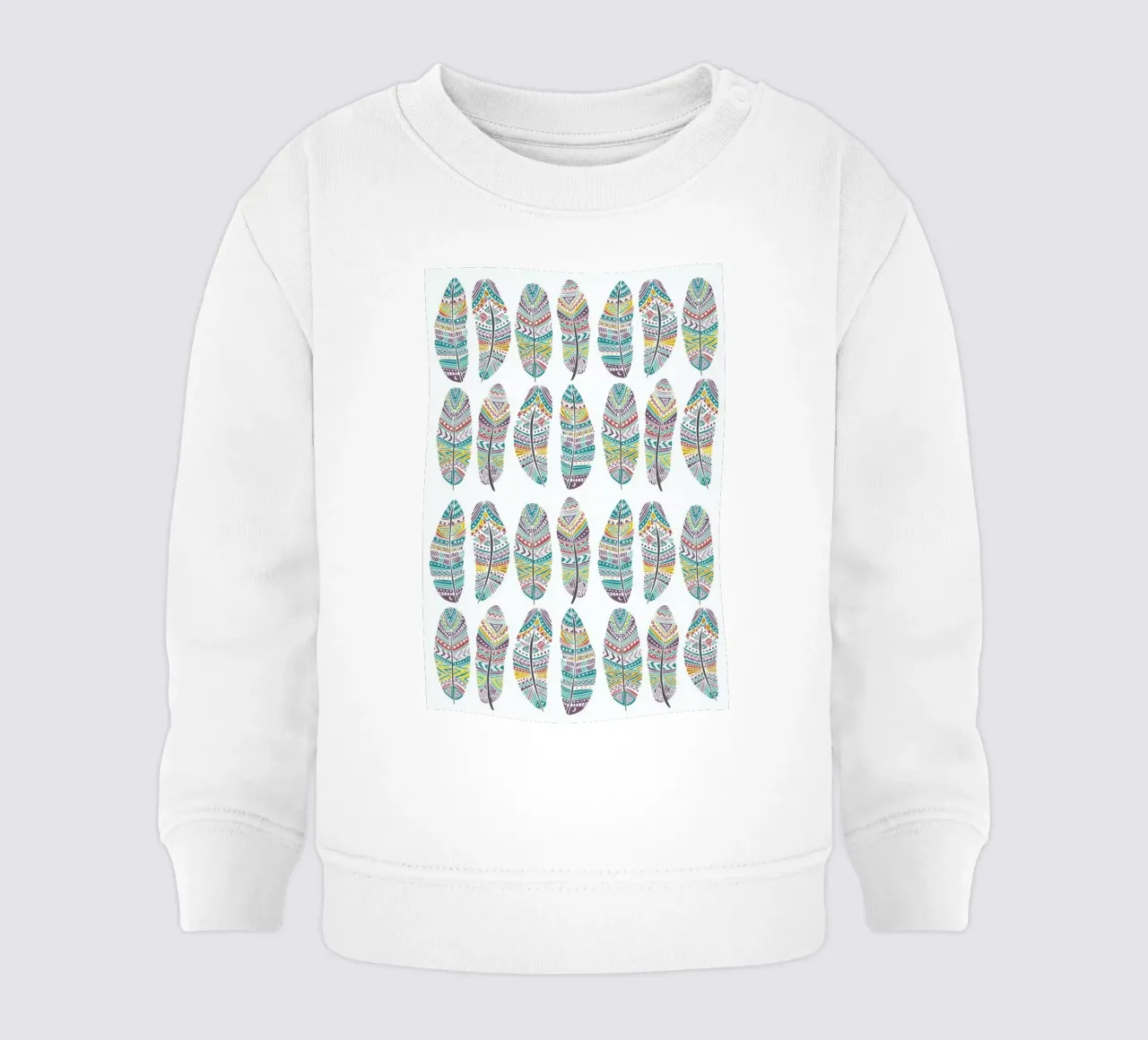 Feathers Pattern with Gold Baby Sweatshirt von Pom Graphic Design