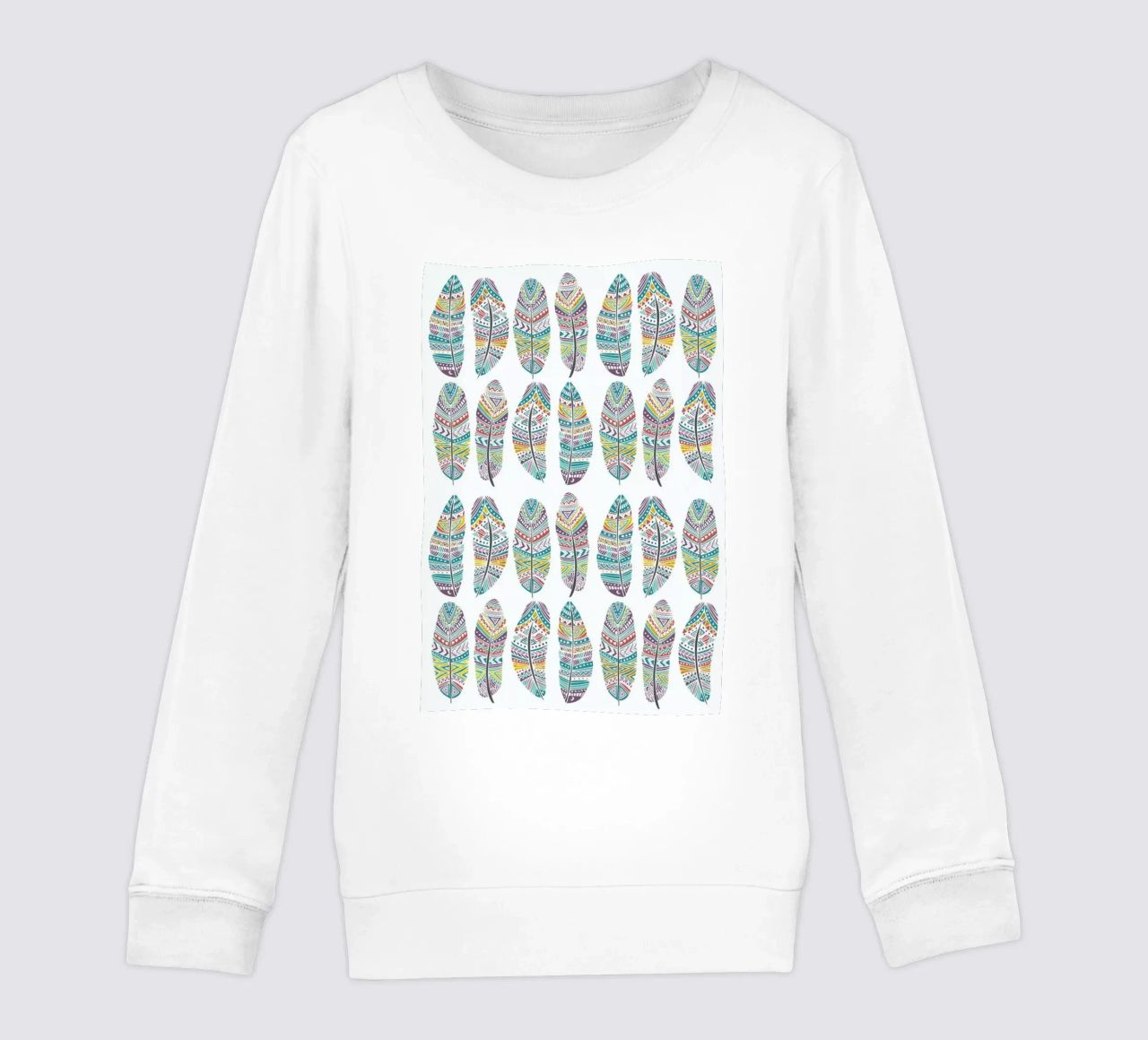 Feathers Pattern with Gold felpa bambino da Pom Graphic Design