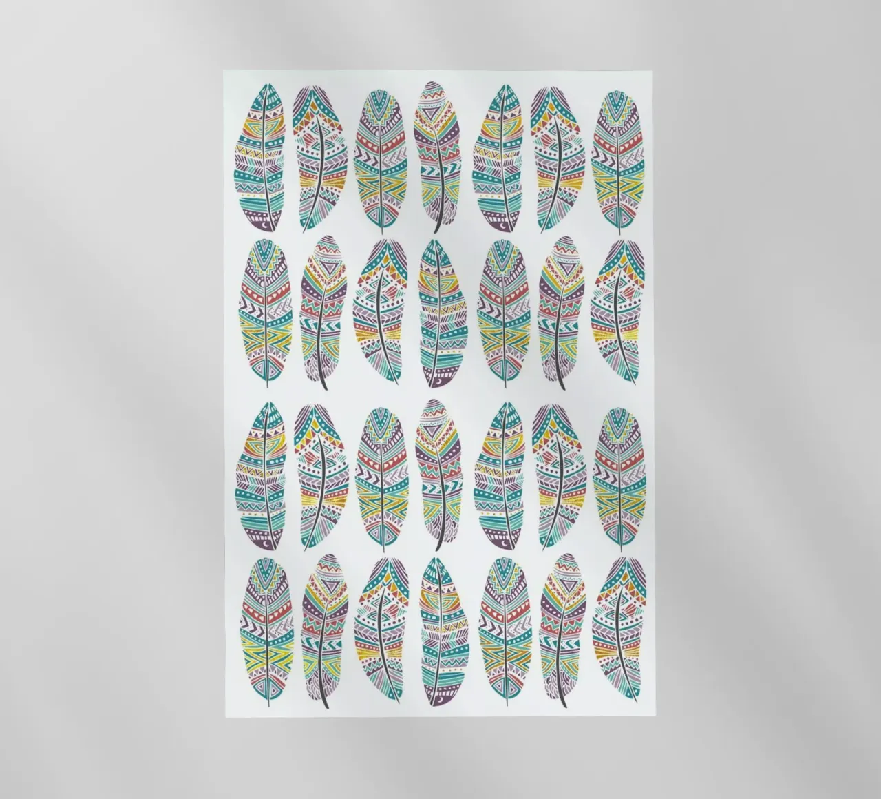 Feathers Pattern with Gold pellicola backlit da Pom Graphic Design