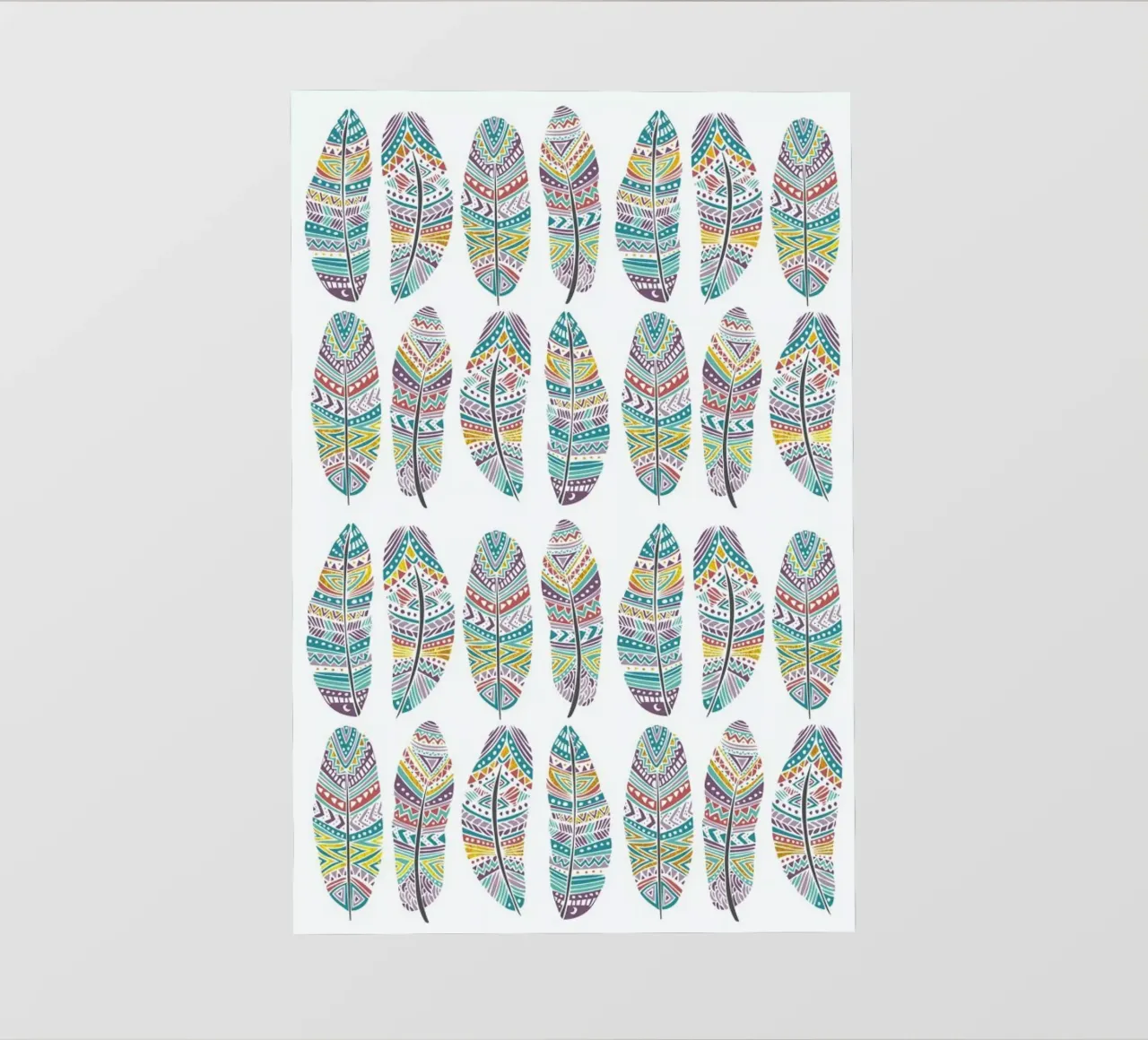 Feathers Pattern with Gold pellicola backlit da Pom Graphic Design