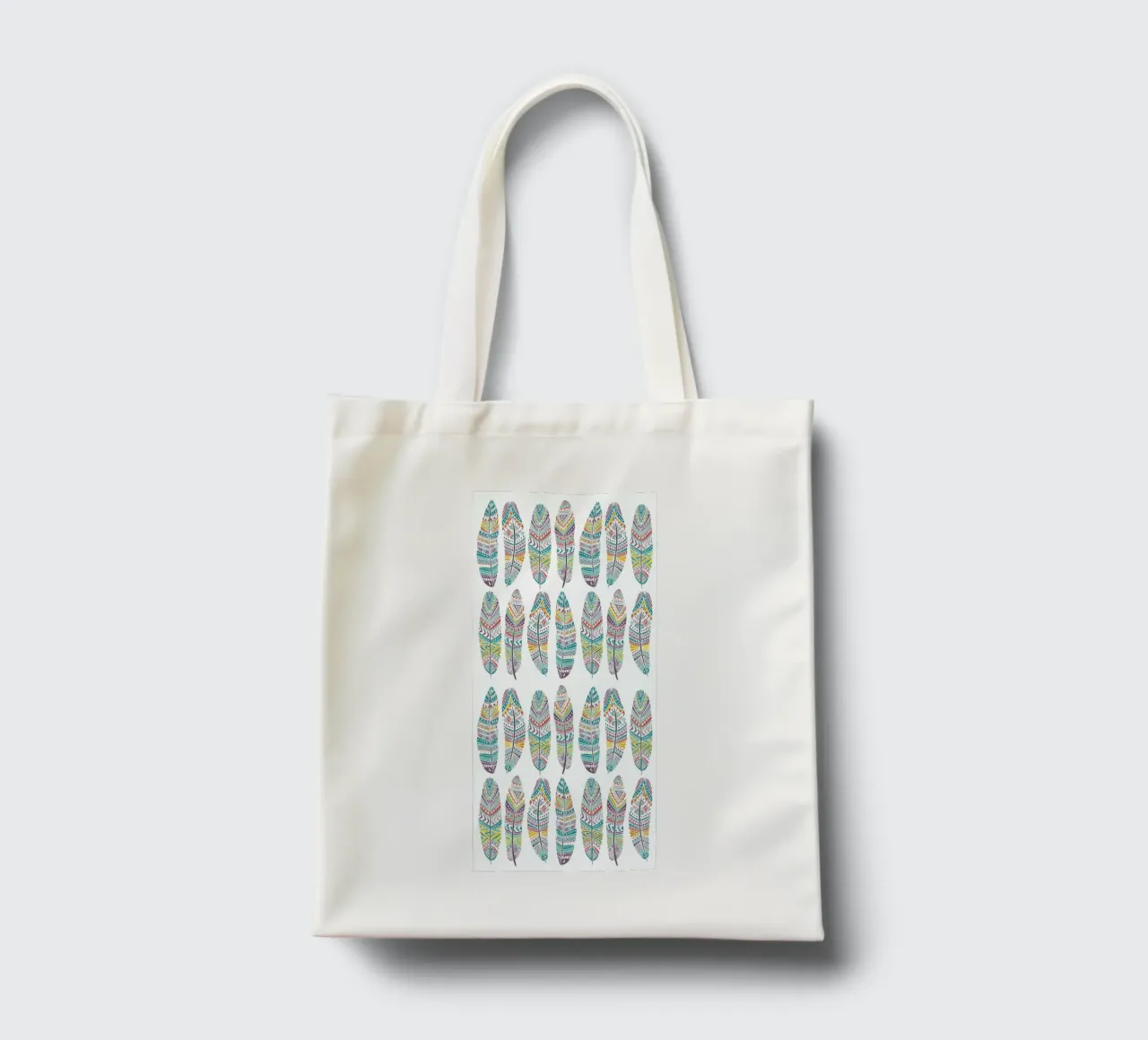 Feathers Pattern with Gold borsa in juta da Pom Graphic Design