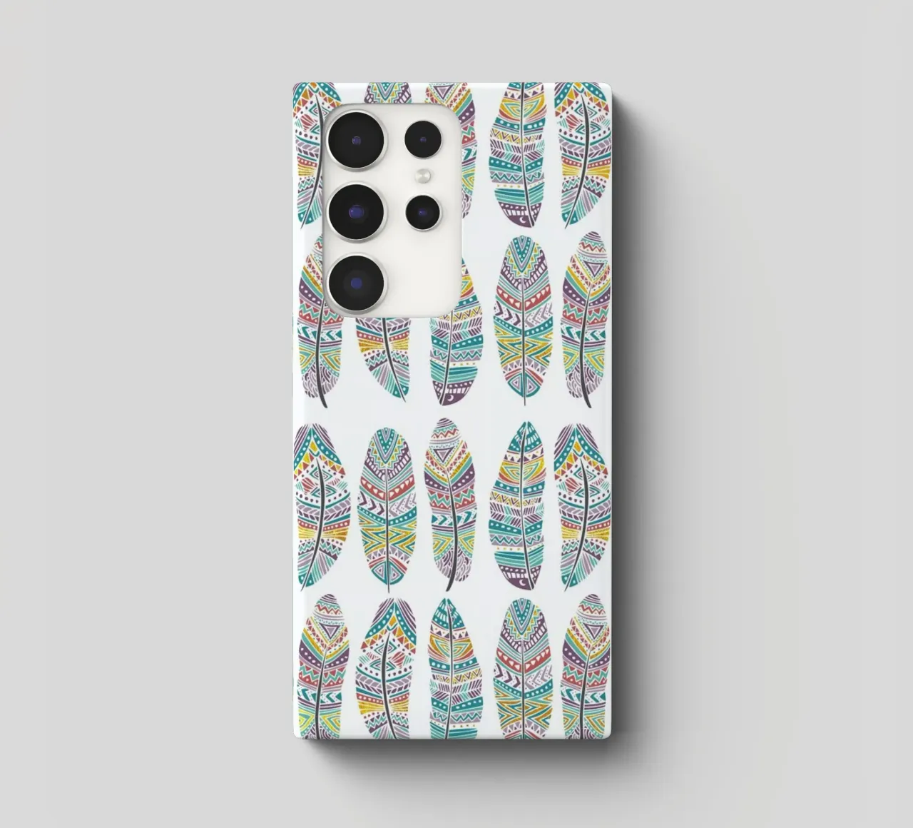 Feathers Pattern with Gold cover samsung da Pom Graphic Design